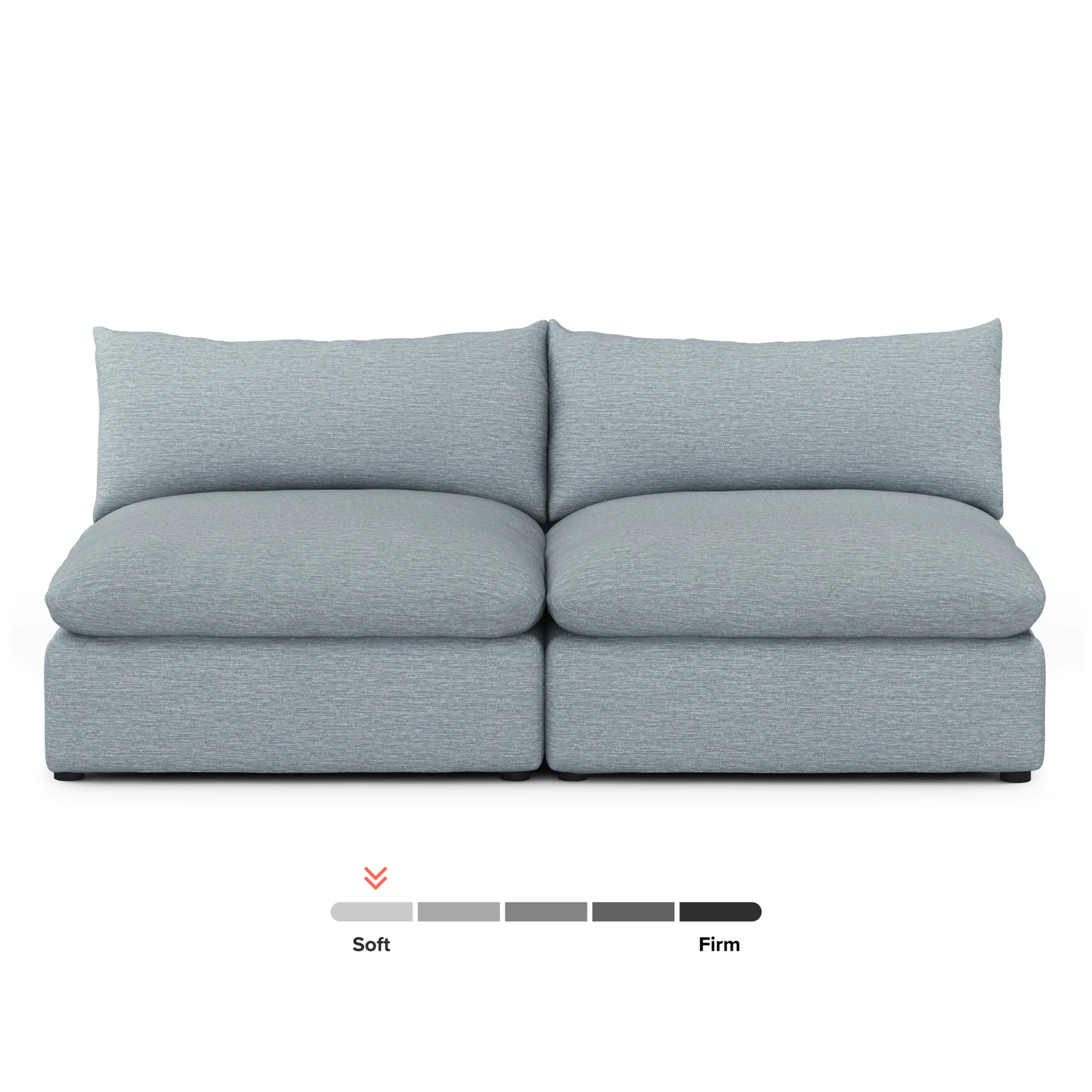 Leigh 79_ Armless Modular Sofa - Silver Light Blue - Image 3