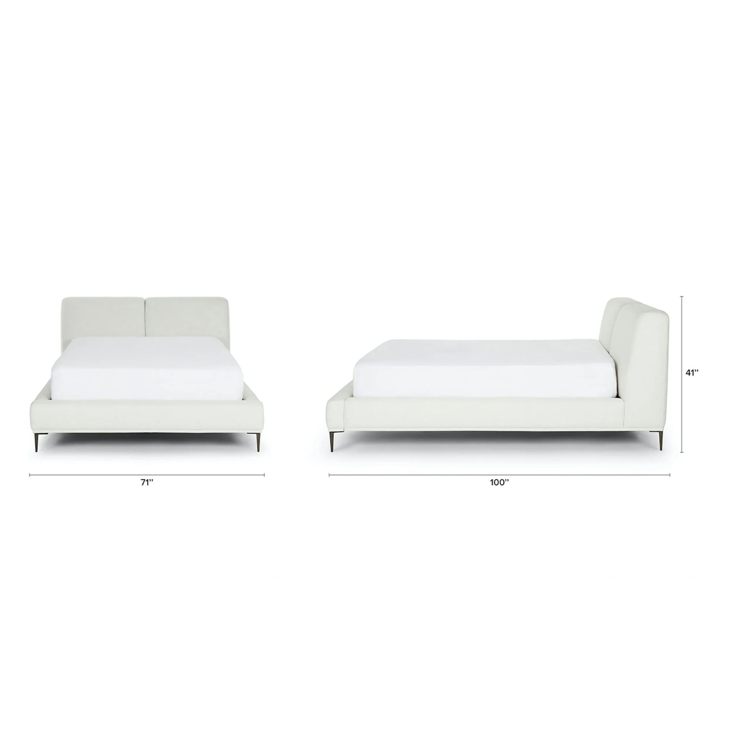 Abisko Queen Upholstered Bed - Quartz White - Image 9