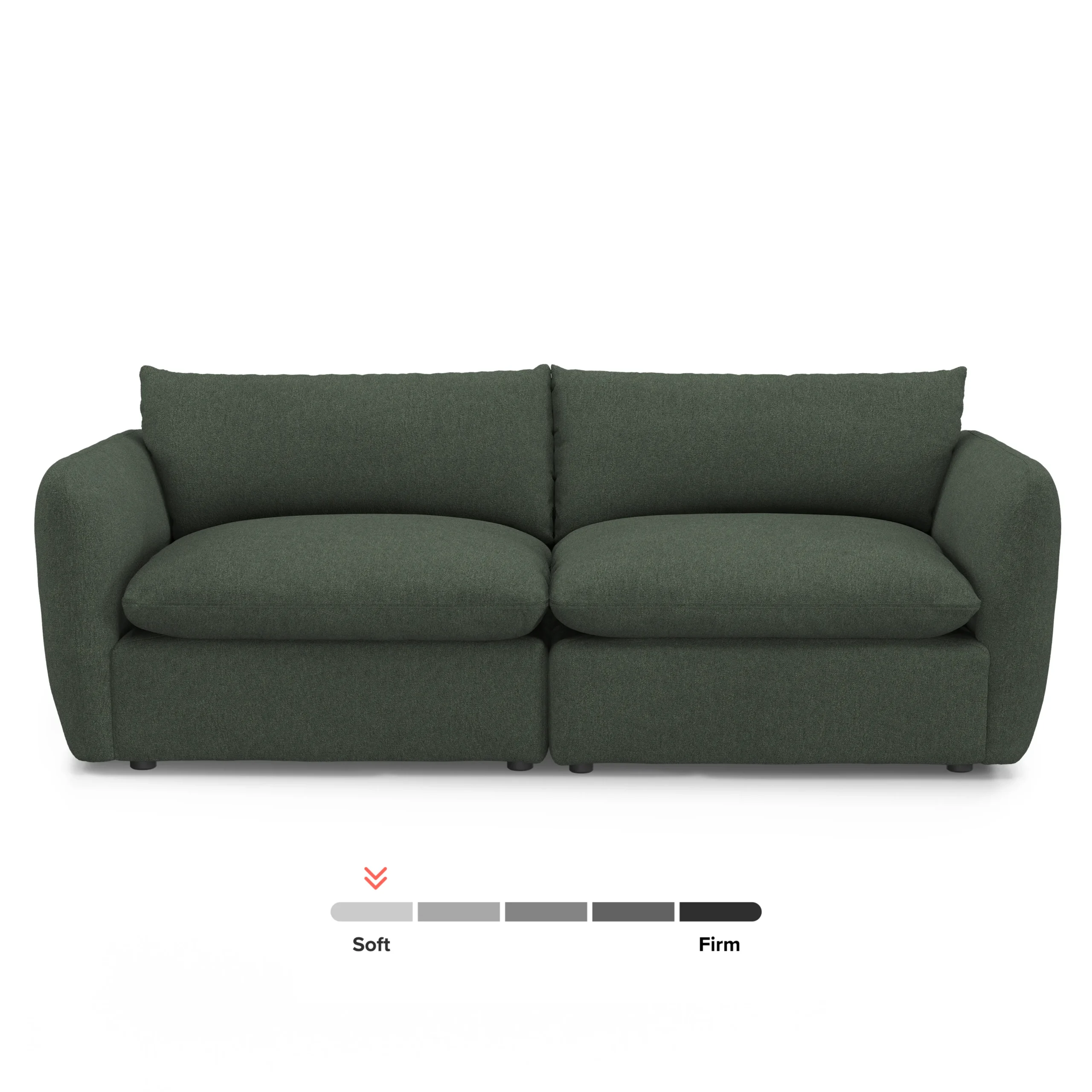 Leigh 92_ Modular Sofa - Green Wool Bouclé - Image 11