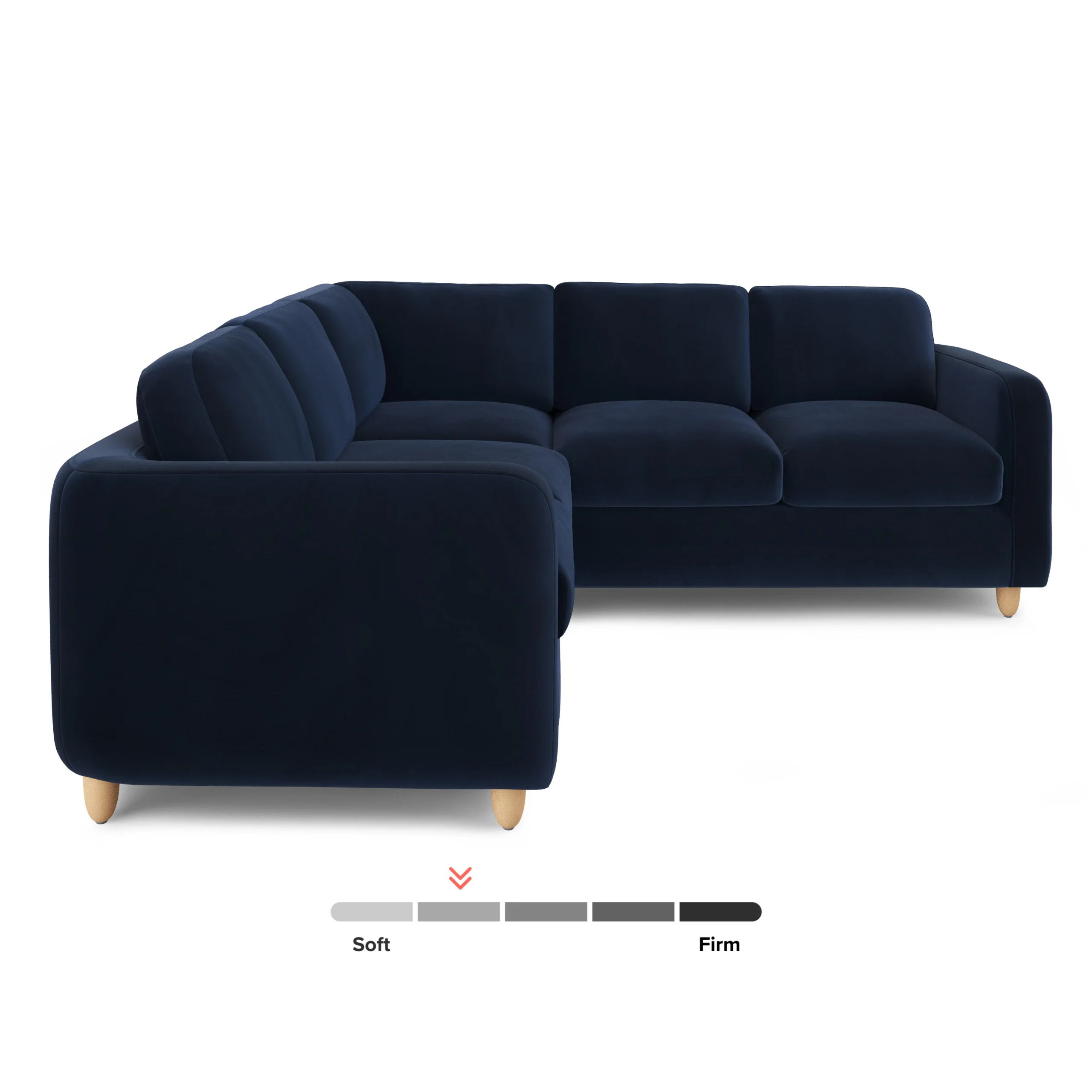 Vati 92_ Velvet Corner Sectional - Natural Oak and Hale Ink - Image 9