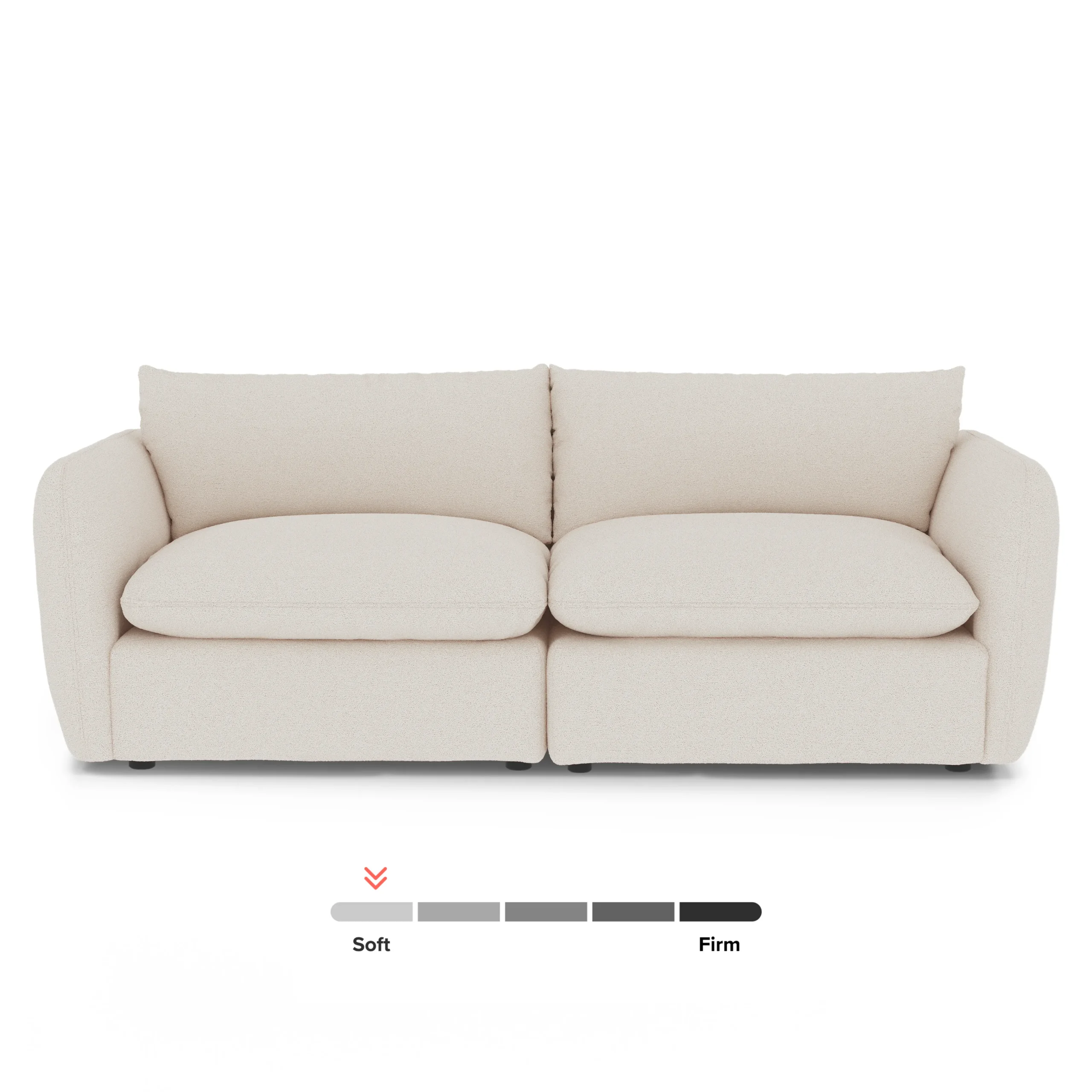Leigh 92_ Modular Sofa - Ivory Wool Bouclé - Image 8