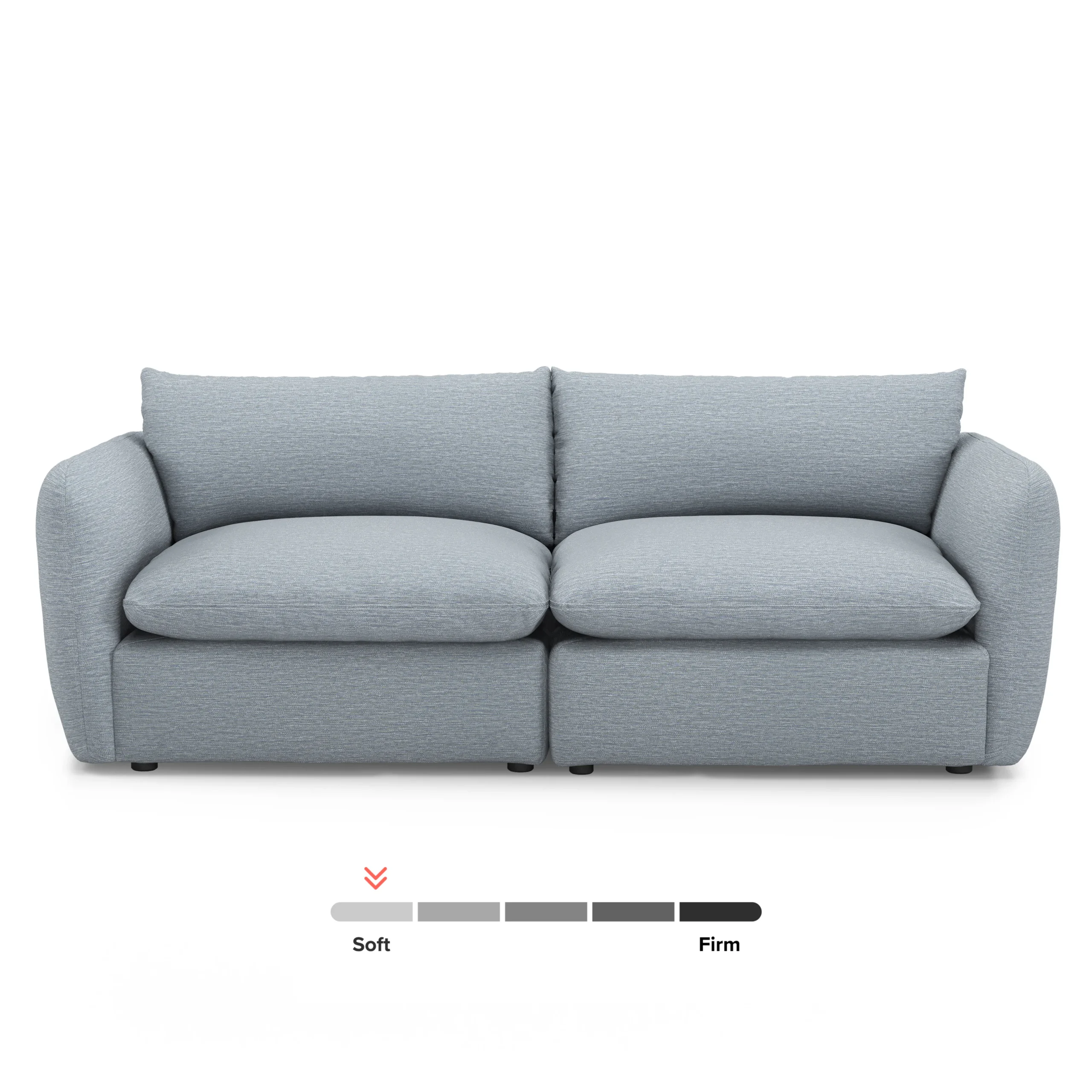 Leigh 92_ Modular Sofa - Silver Light Blue - Image 11