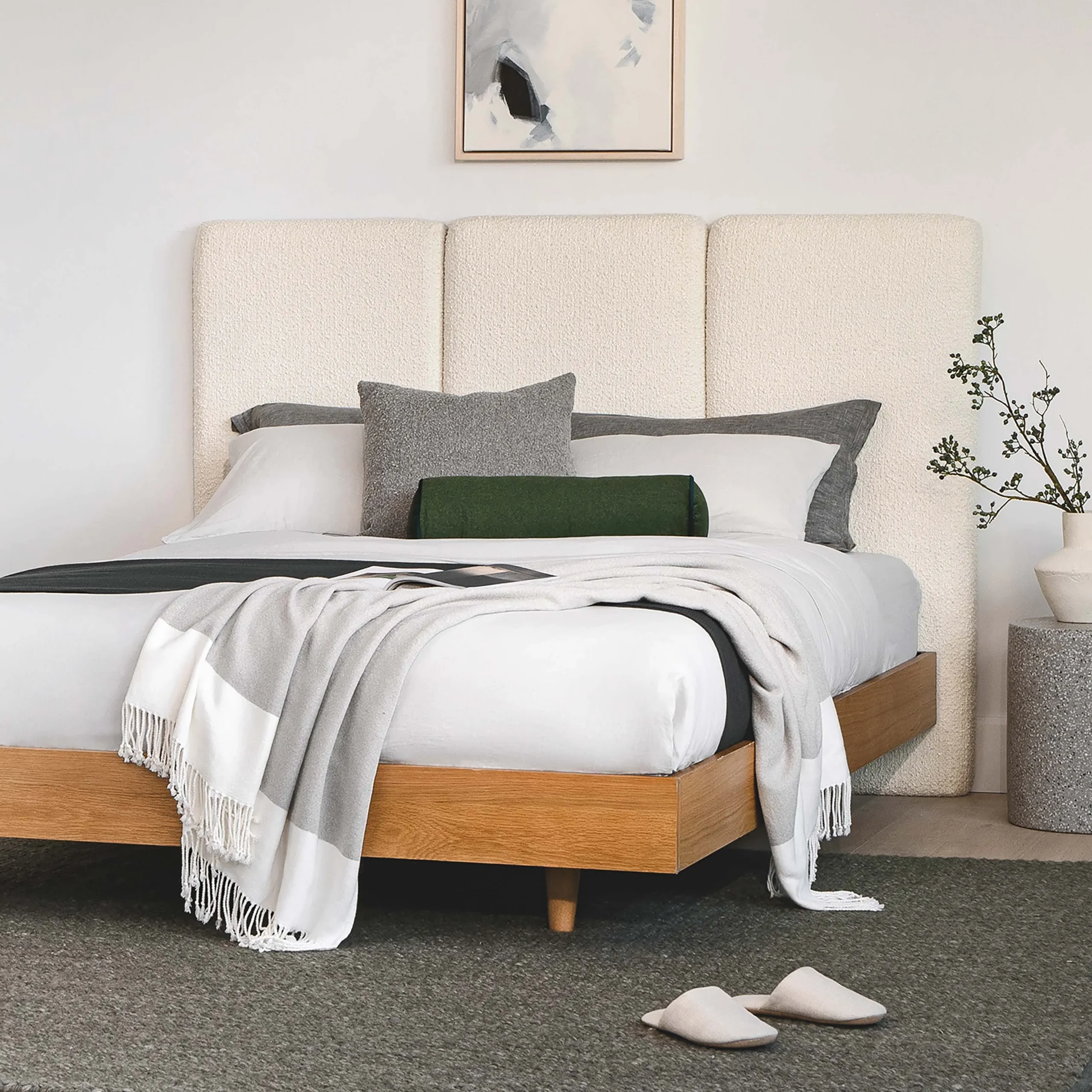 Basi Queen Bed Frame - Oak - Image 7