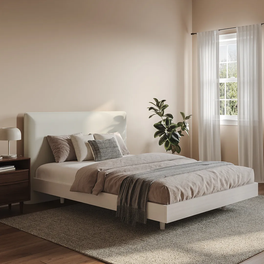 Basi Queen Bed Frame - White - Image 4