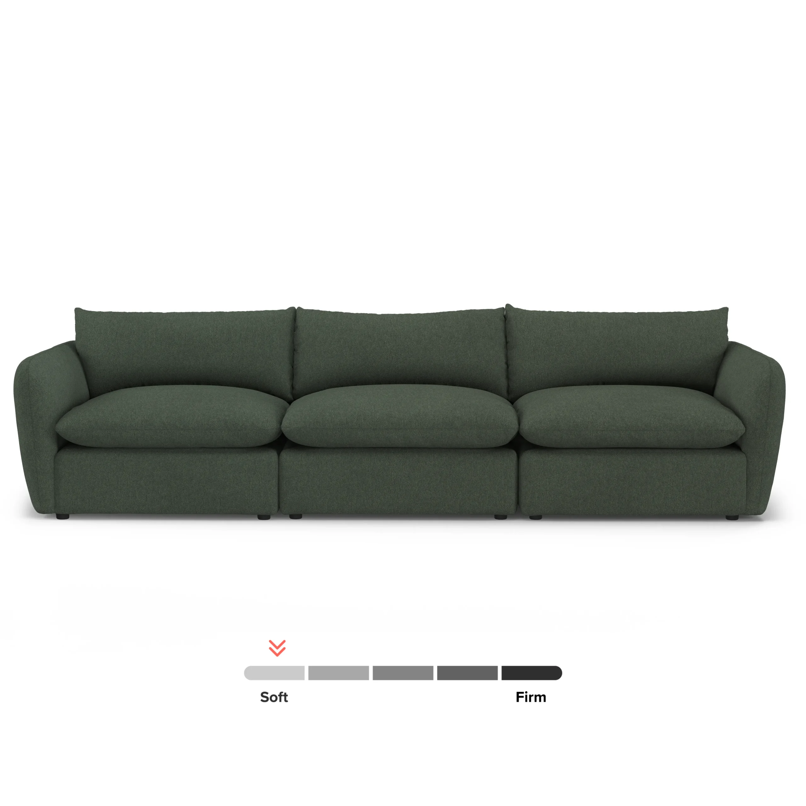 Leigh 131.5_ Modular Sofa - Green Wool Bouclé - Image 12