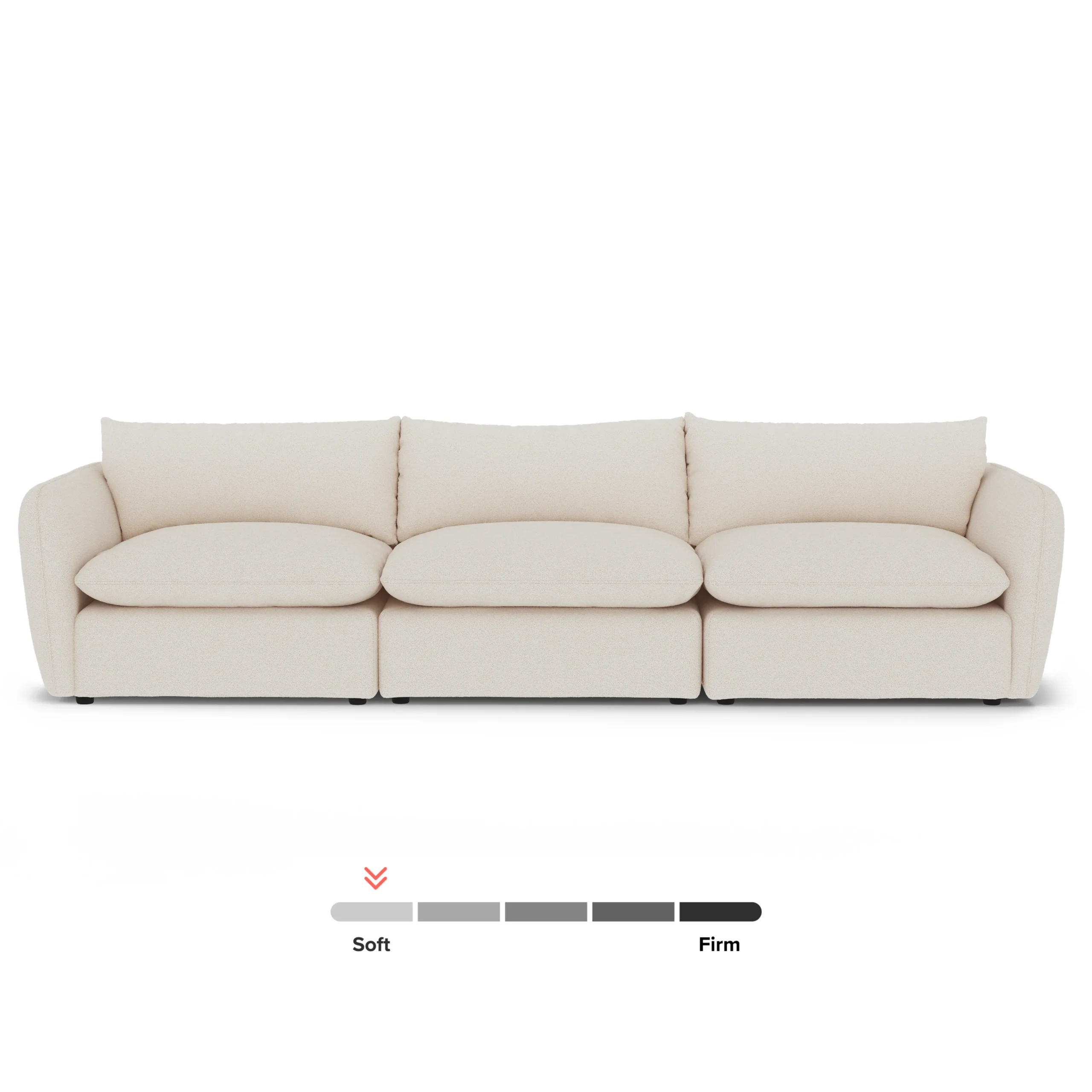 Leigh 131.5_ Modular Sofa - Ivory Wool Bouclé - Image 9