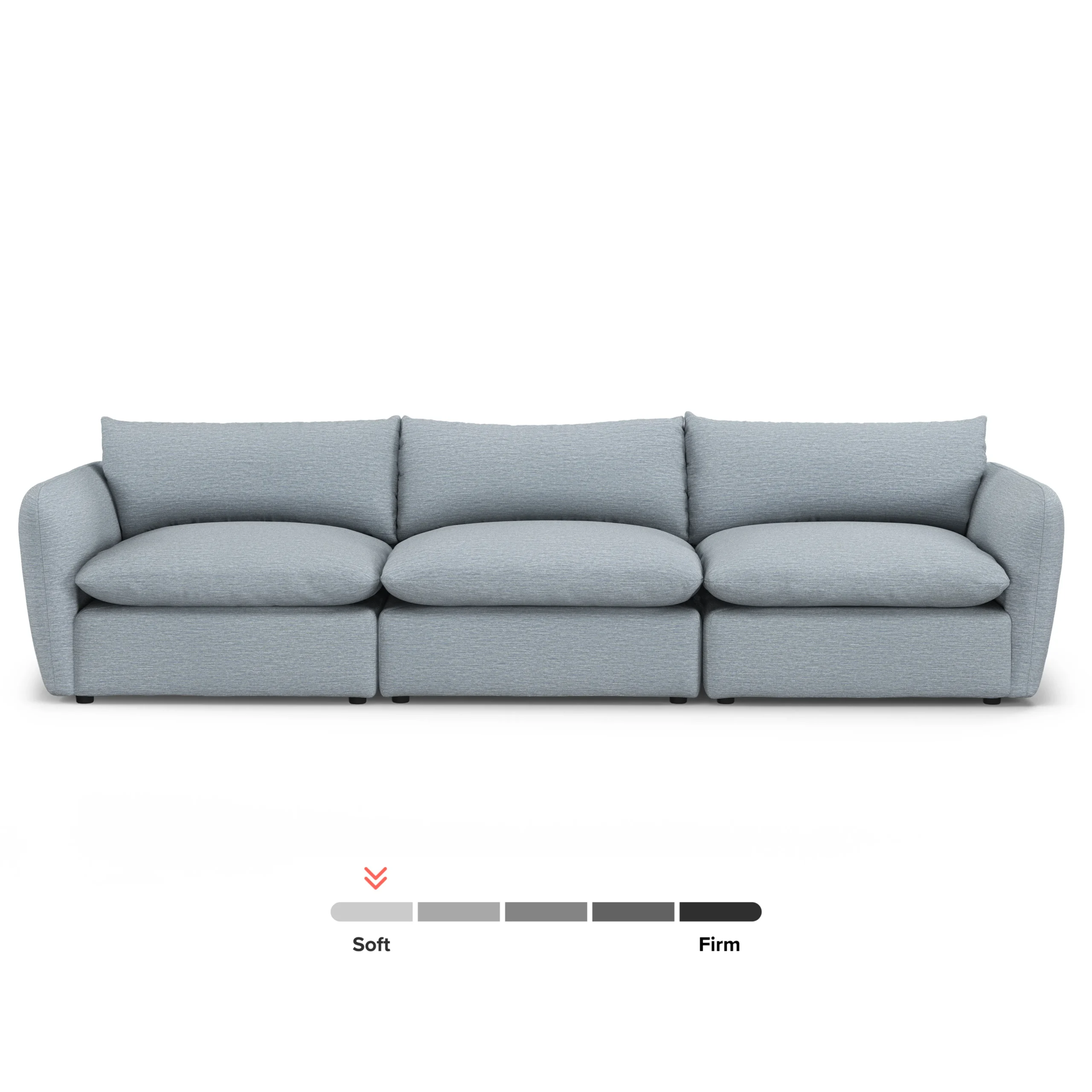 Leigh 131.5_ Modular Sofa - Silver Light Blue - Image 11