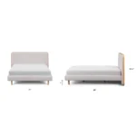 Bjorn Queen Upholstered Bed - White Oak and Ratine Ivory