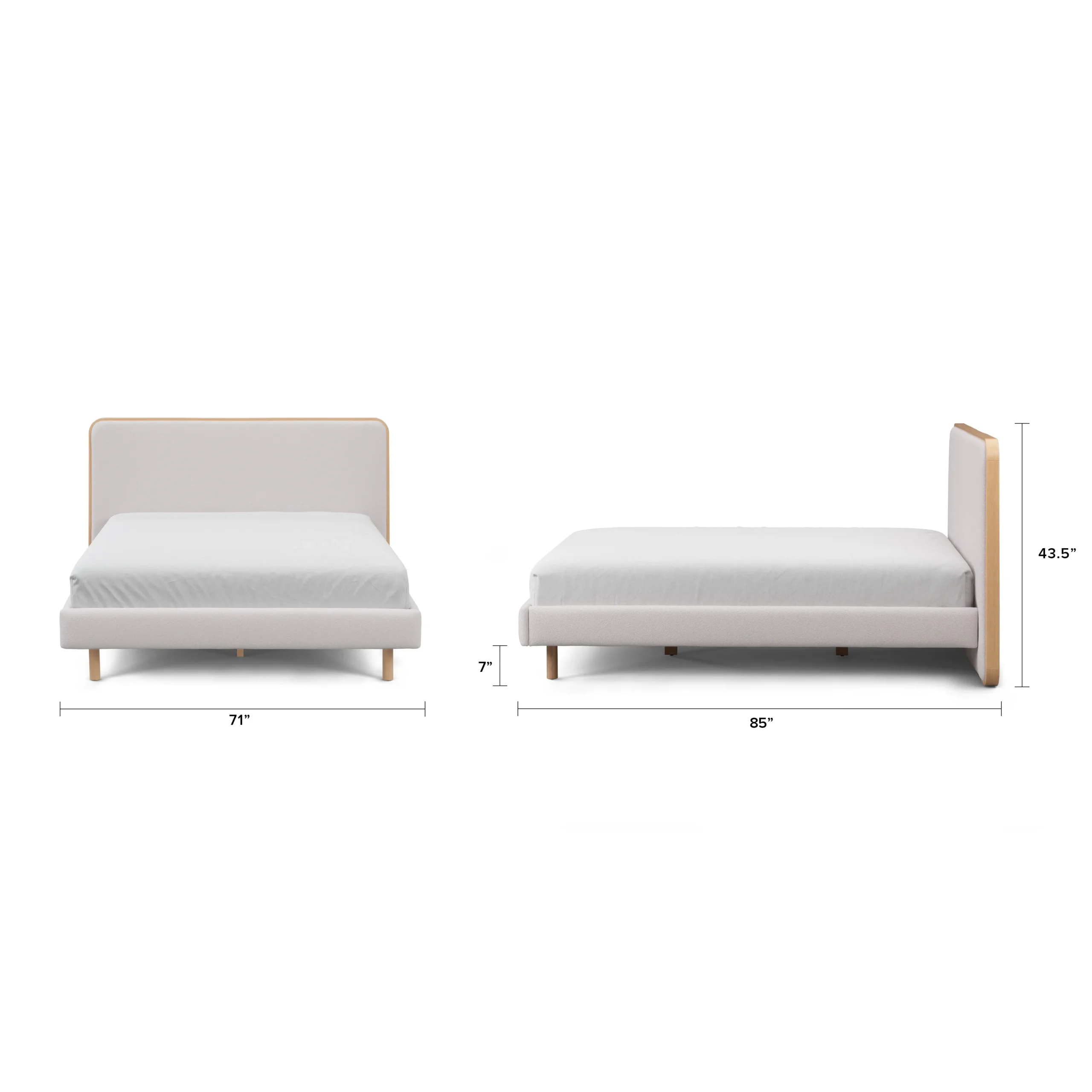 Bjorn Queen Upholstered Bed - White Oak and Ratine Ivory - Image 5