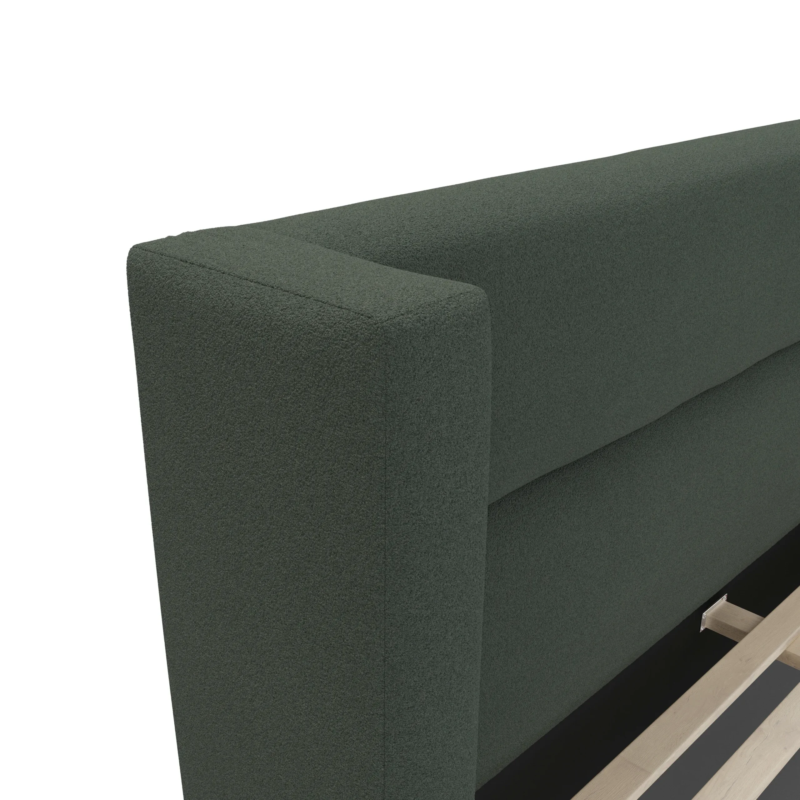 Calabri King Upholstered Bed - Green Wool Bouclé - Image 9