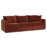 Lenae 104.5_ Velvet Modular Sofa - Hale Rust
