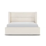 Calabri Queen Upholstered Bed - Ivory Wool Bouclé