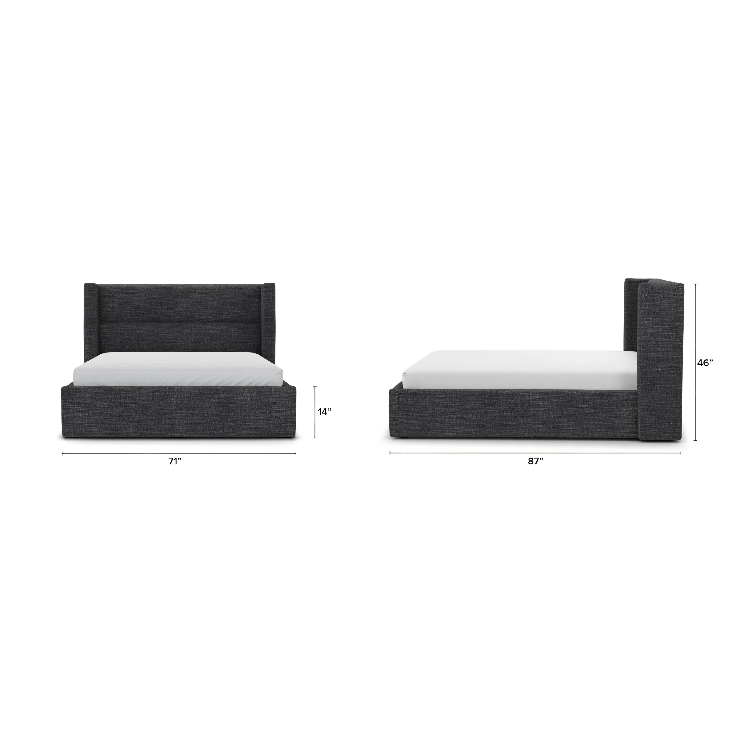 Calabri Queen Upholstered Bed - Napa Charcoal - Image 5
