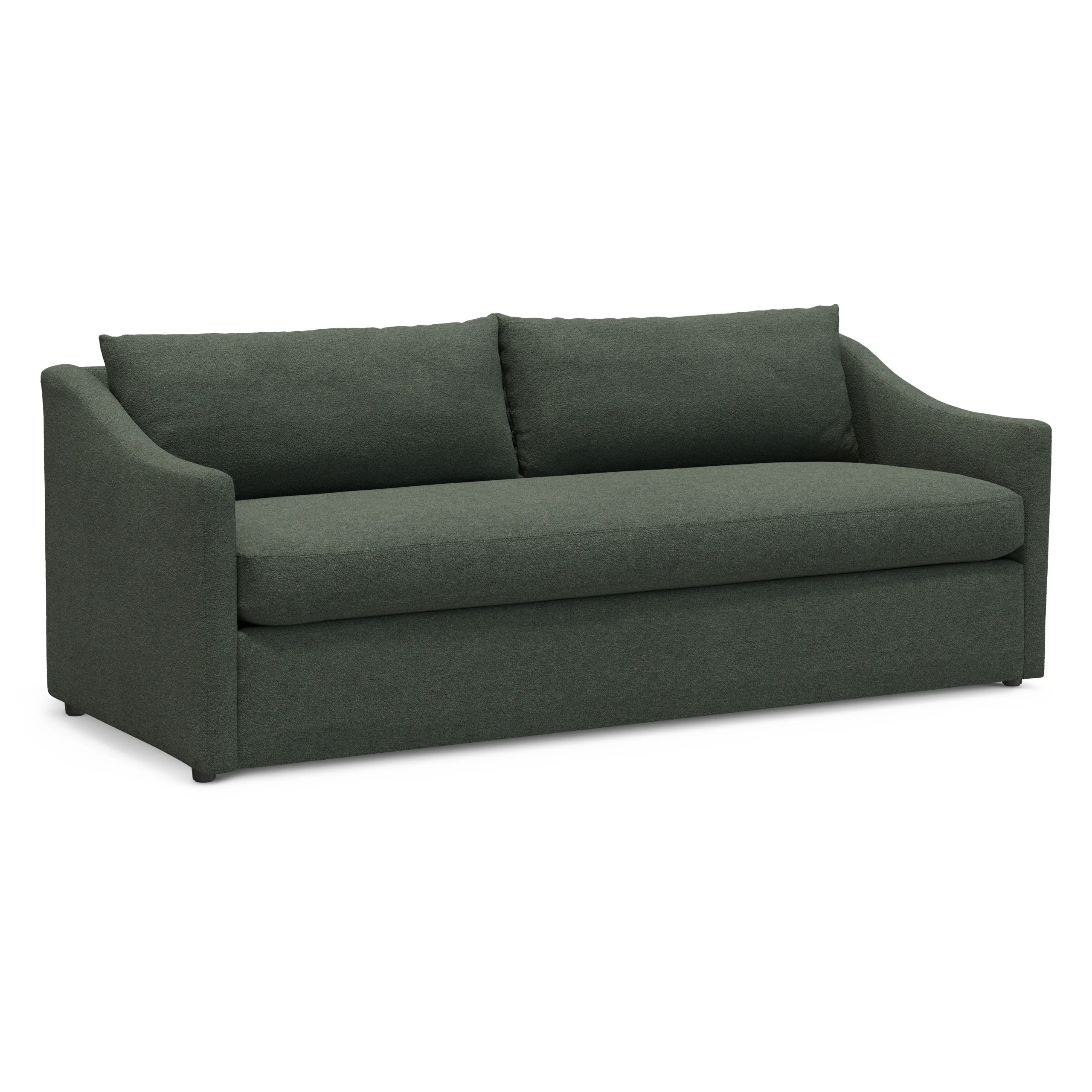 Landry 84.5_ Sofa Bed - Green Wool Bouclé - Image 13