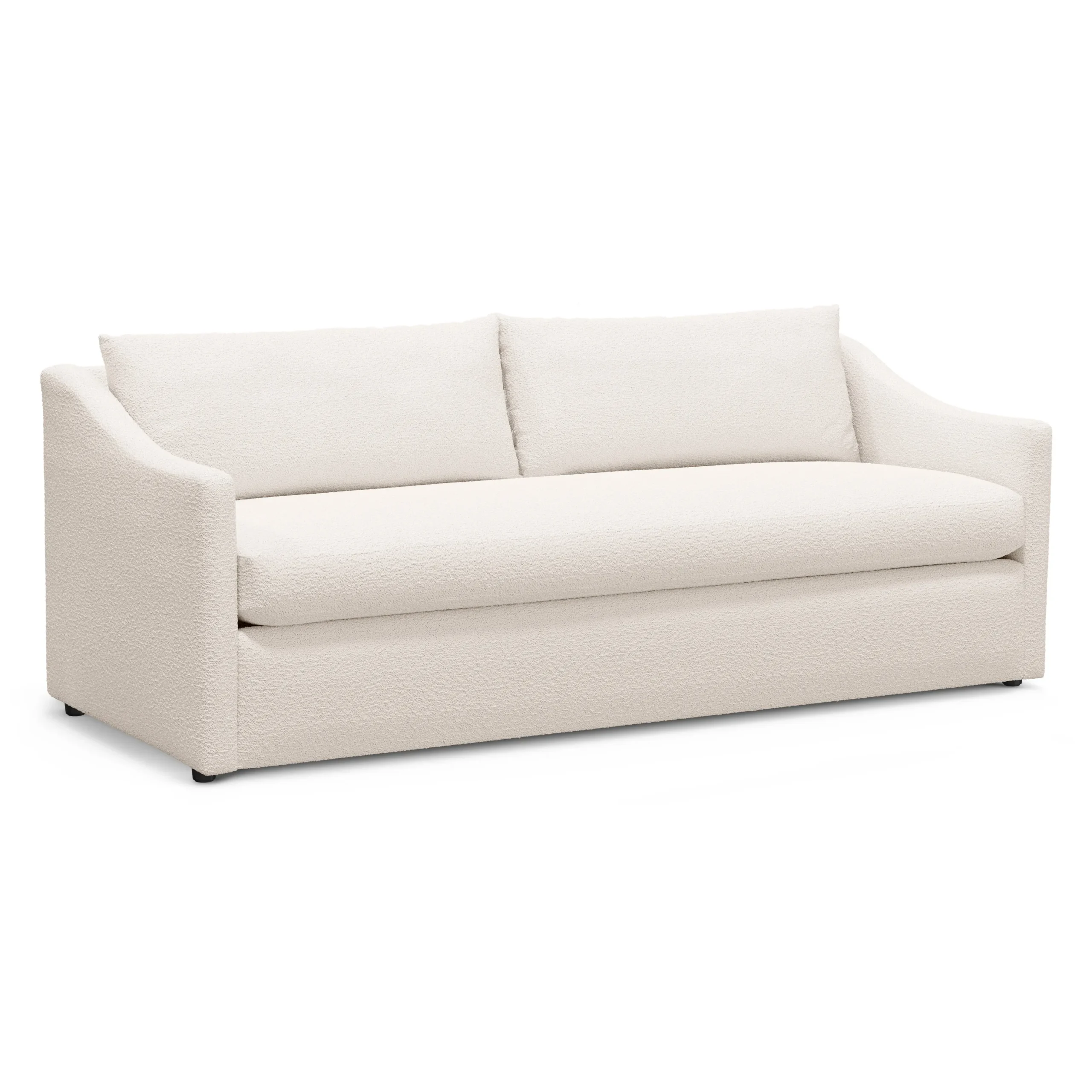 Landry 84.5_ Sofa Bed - Ivory Wool Bouclé - Image 3