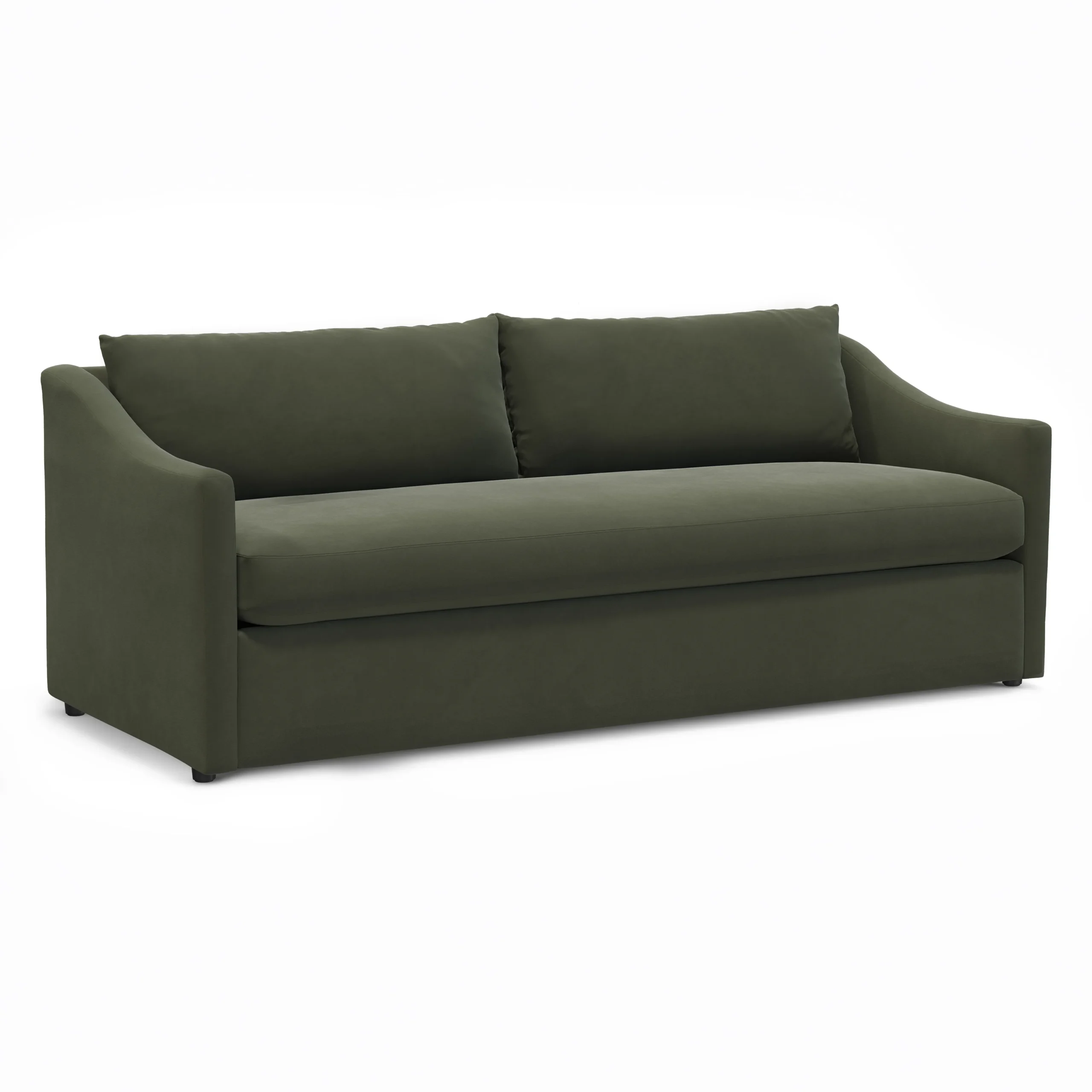 Landry 84.5_ Velvet Sofa Bed - Hale Fir Green - Image 3