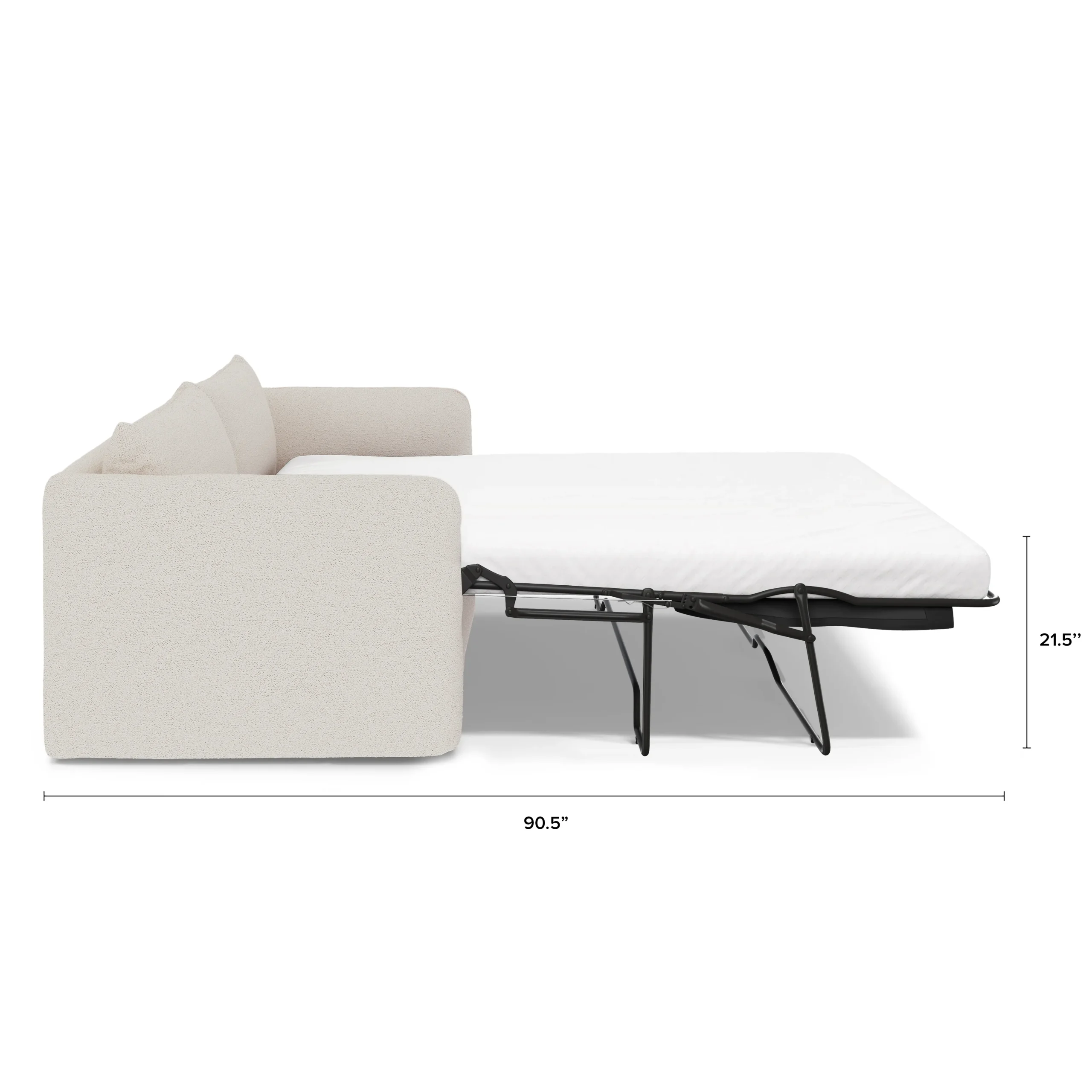 Leigh 86_ Sofa Bed - Ivory Wool Bouclé - Image 8