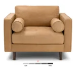 Sven 42_ Tufted Leather Lounge Chair - Charme Tan