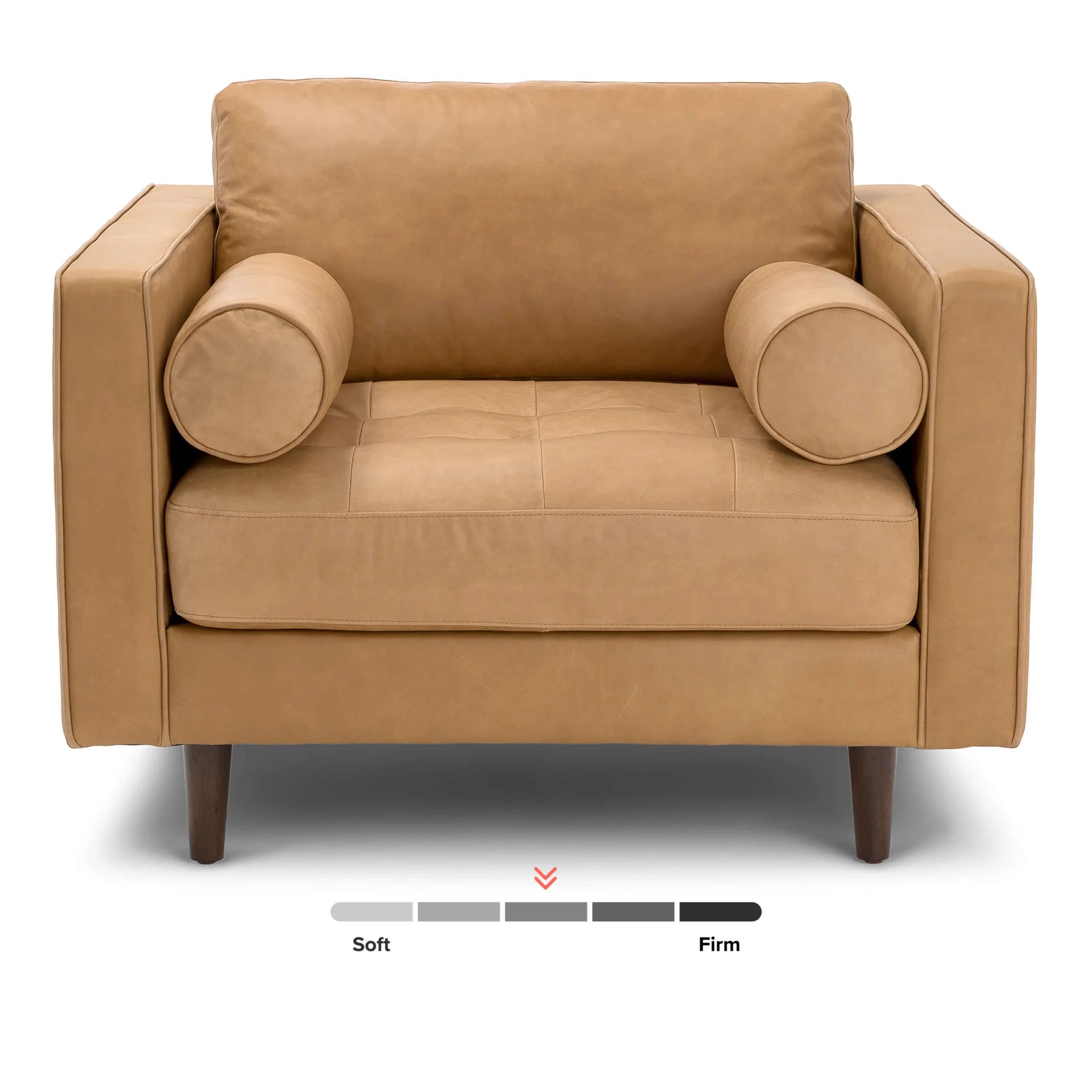 Sven 42_ Tufted Leather Lounge Chair - Charme Tan - Image 11