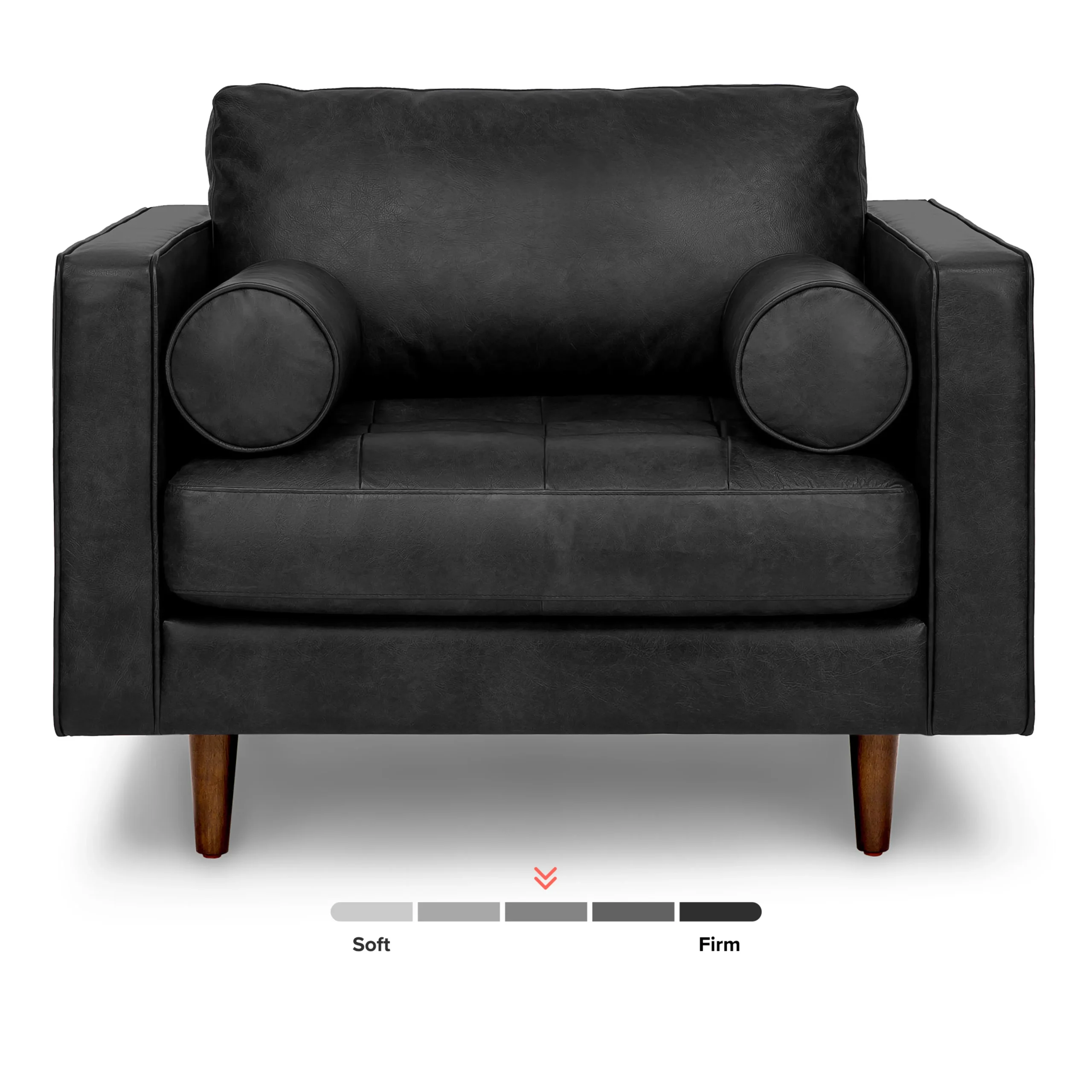 Sven 42_ Tufted Leather Lounge Chair - Oxford Black - Image 10