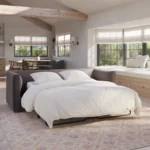 Marina 90_ Velvet Sofa Bed - Hale Warm Gray
