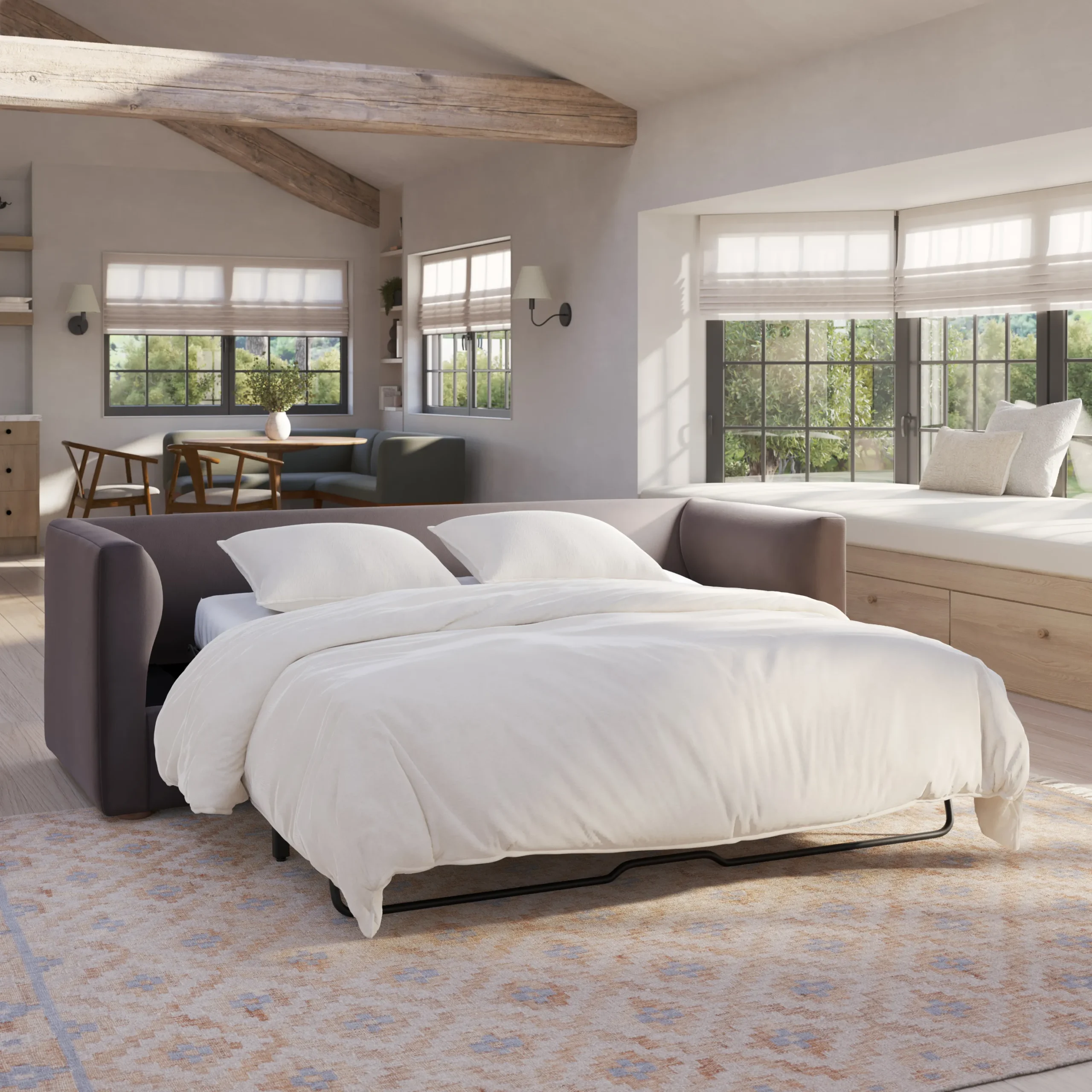 Marina 90_ Velvet Sofa Bed - Hale Warm Gray - Image 2
