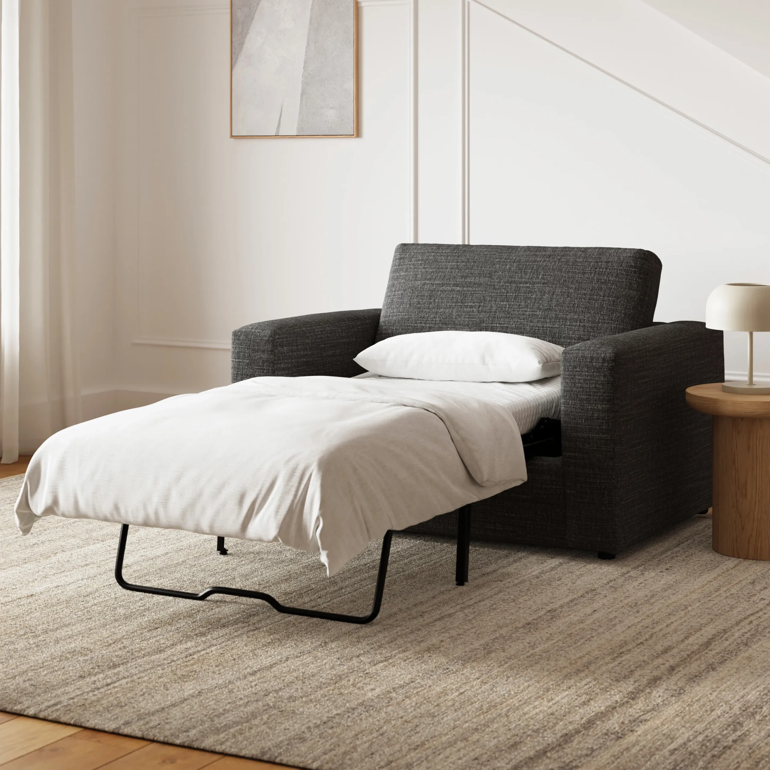 Riley 57.5_ Sleeper Chair - Napa Charcoal - Image 2
