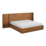 Leif King Storage Bed with Nightstands Set - Smoked Oak