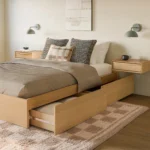 Leif Queen Platform Storage Bed - White Oak
