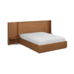 Leif Queen Storage Bed with Nightstands Set - Smoked Oak