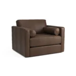Sven 45.5_ Tufted Leather Sleeper Chair - Charme Chocolat
