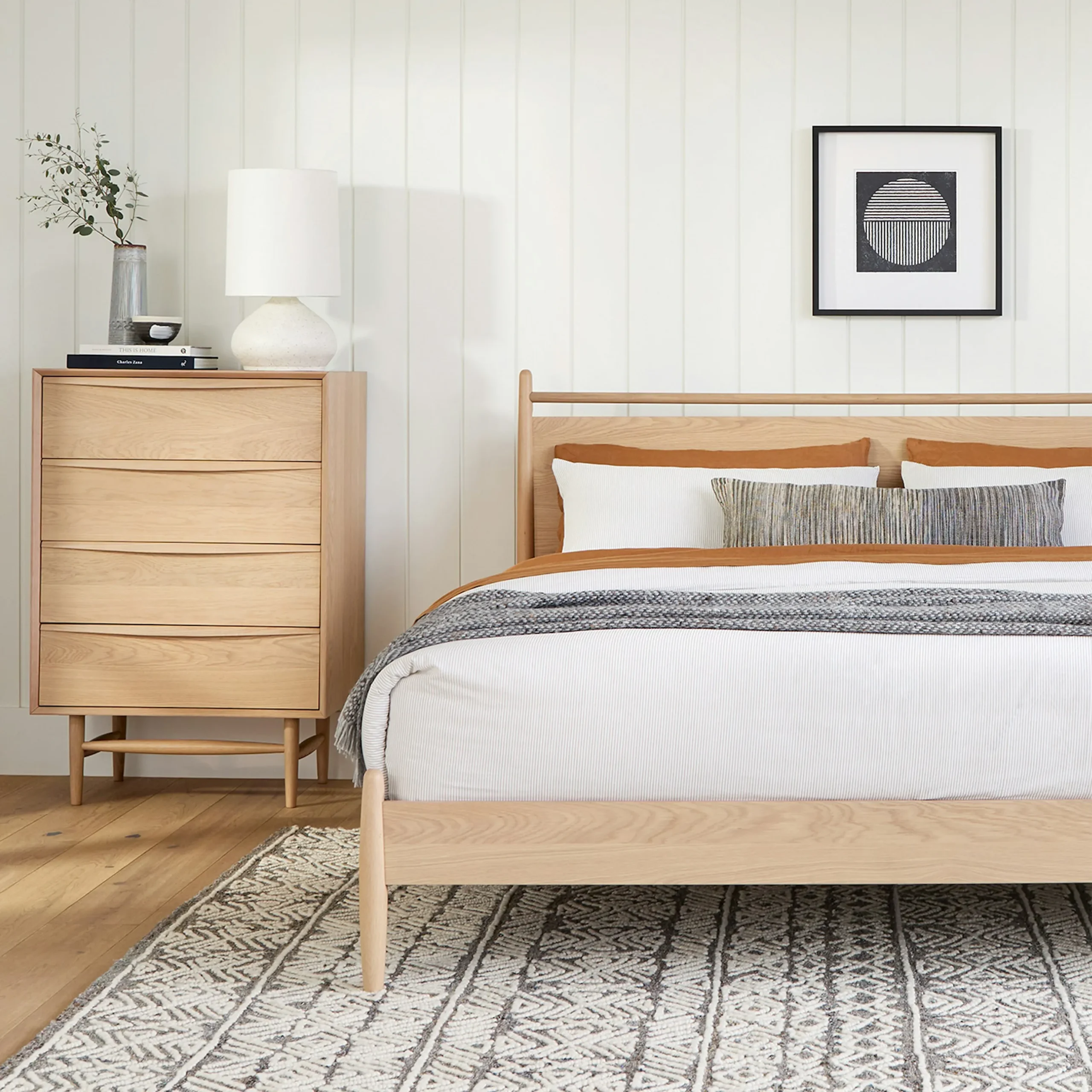 Lenia King Panel Bed - White Oak - Image 11