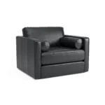 Sven 45.5_ Tufted Leather Sleeper Chair - Oxford Black