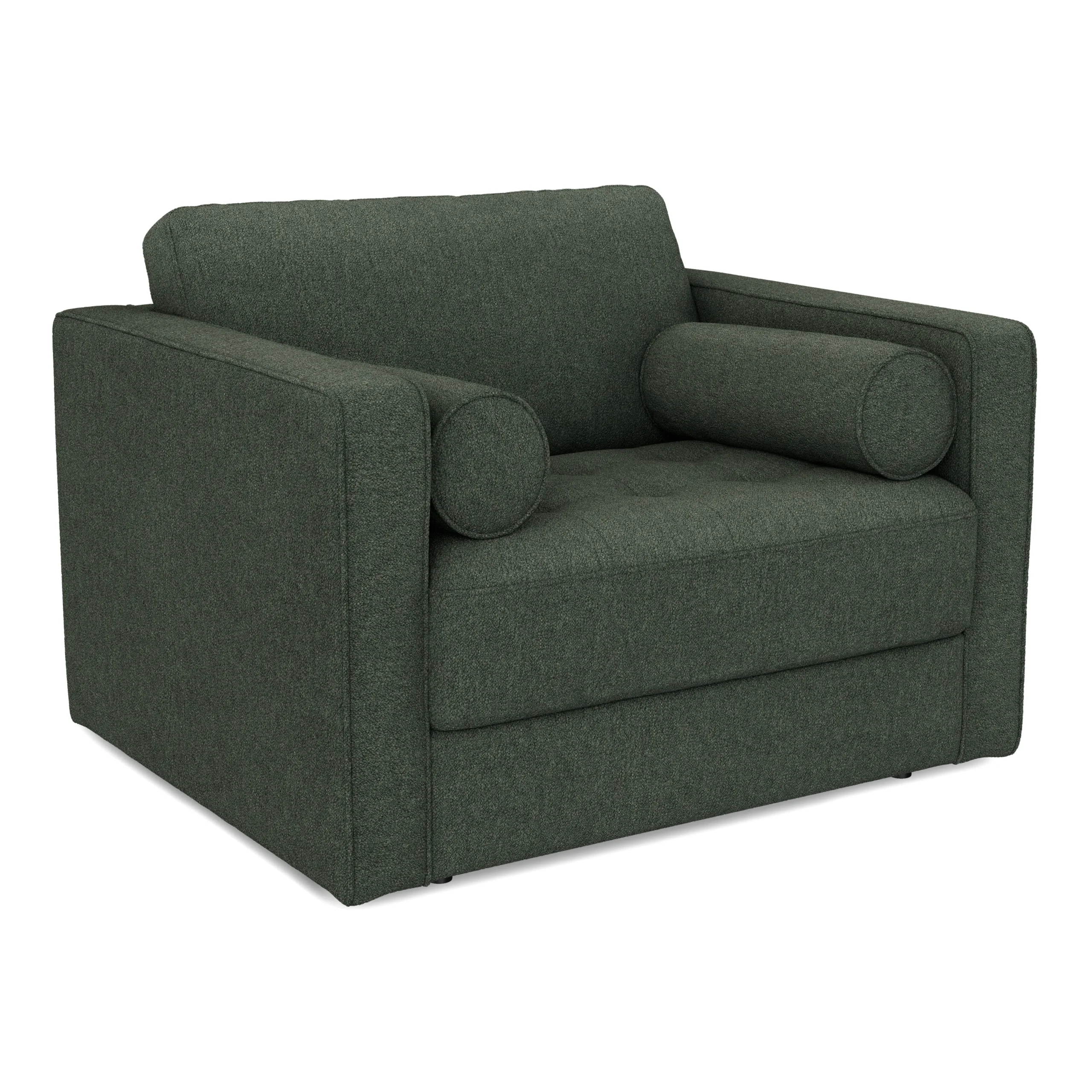 Sven 45.5_ Tufted Sleeper Chair - Green Wool Bouclé - Image 3