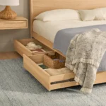 Lenia King Panel Storage Bed - White Oak