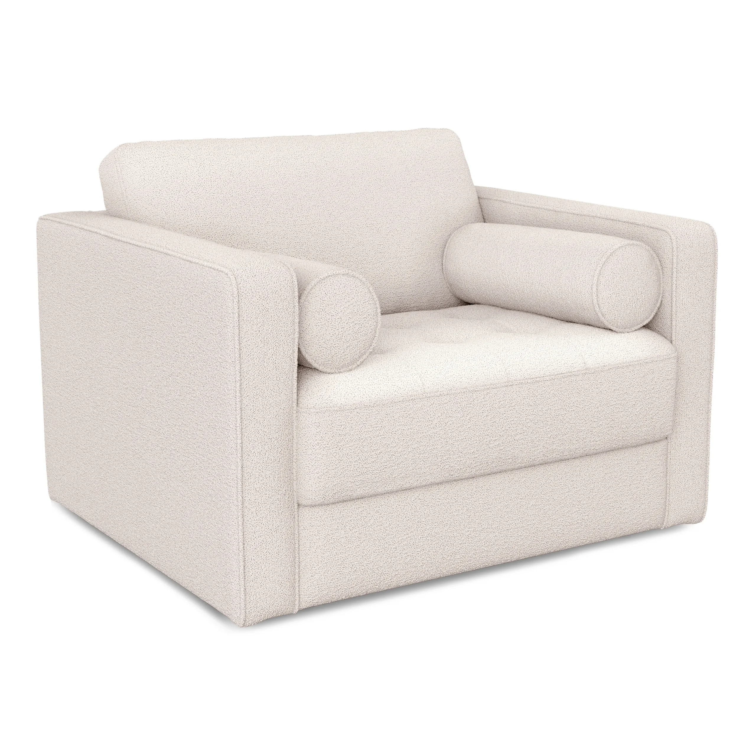 Sven 45.5_ Tufted Sleeper Chair - Ivory Wool Bouclé - Image 3