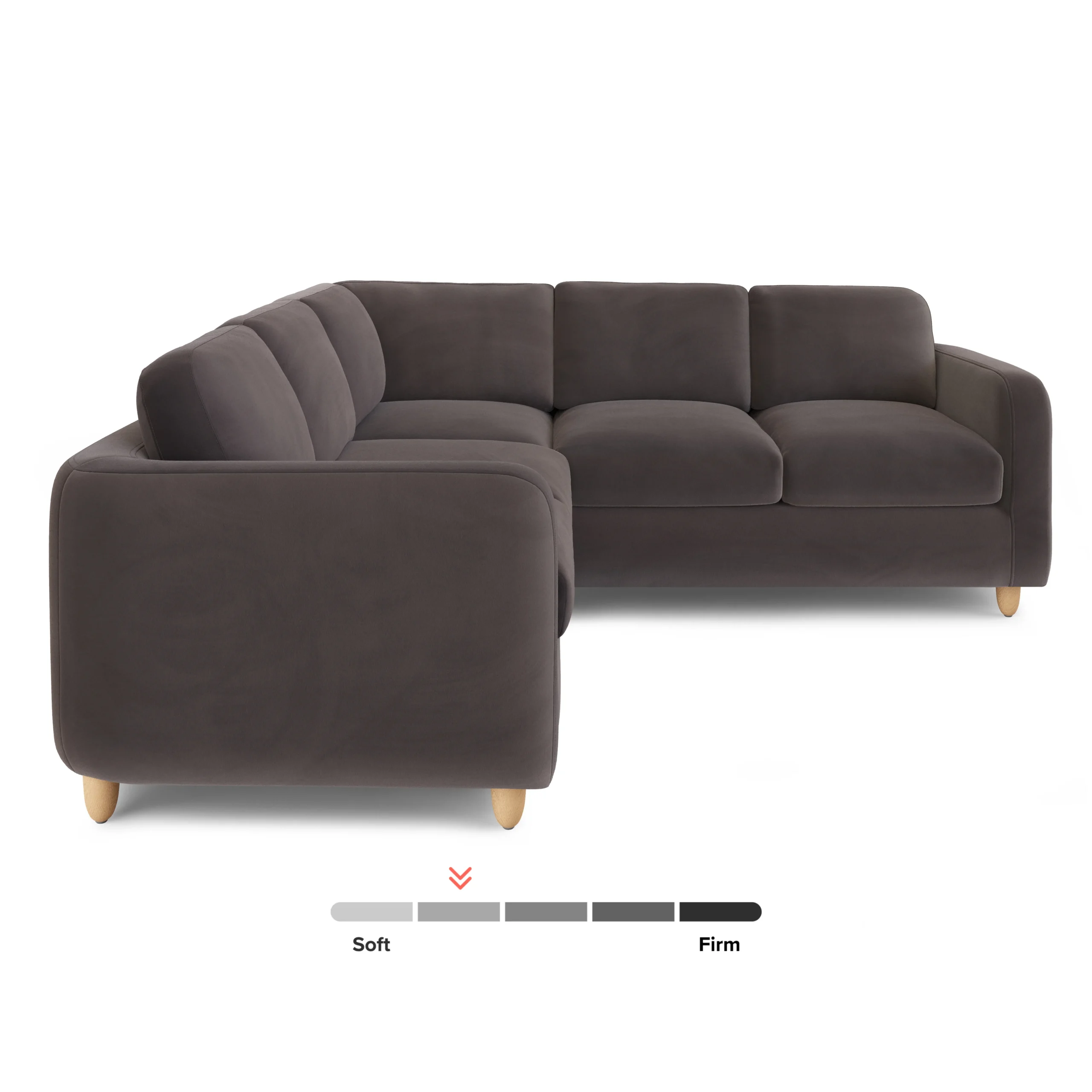 Vati 92_ Velvet Corner Sectional - Natural Oak and Hale Warm Gray - Image 5