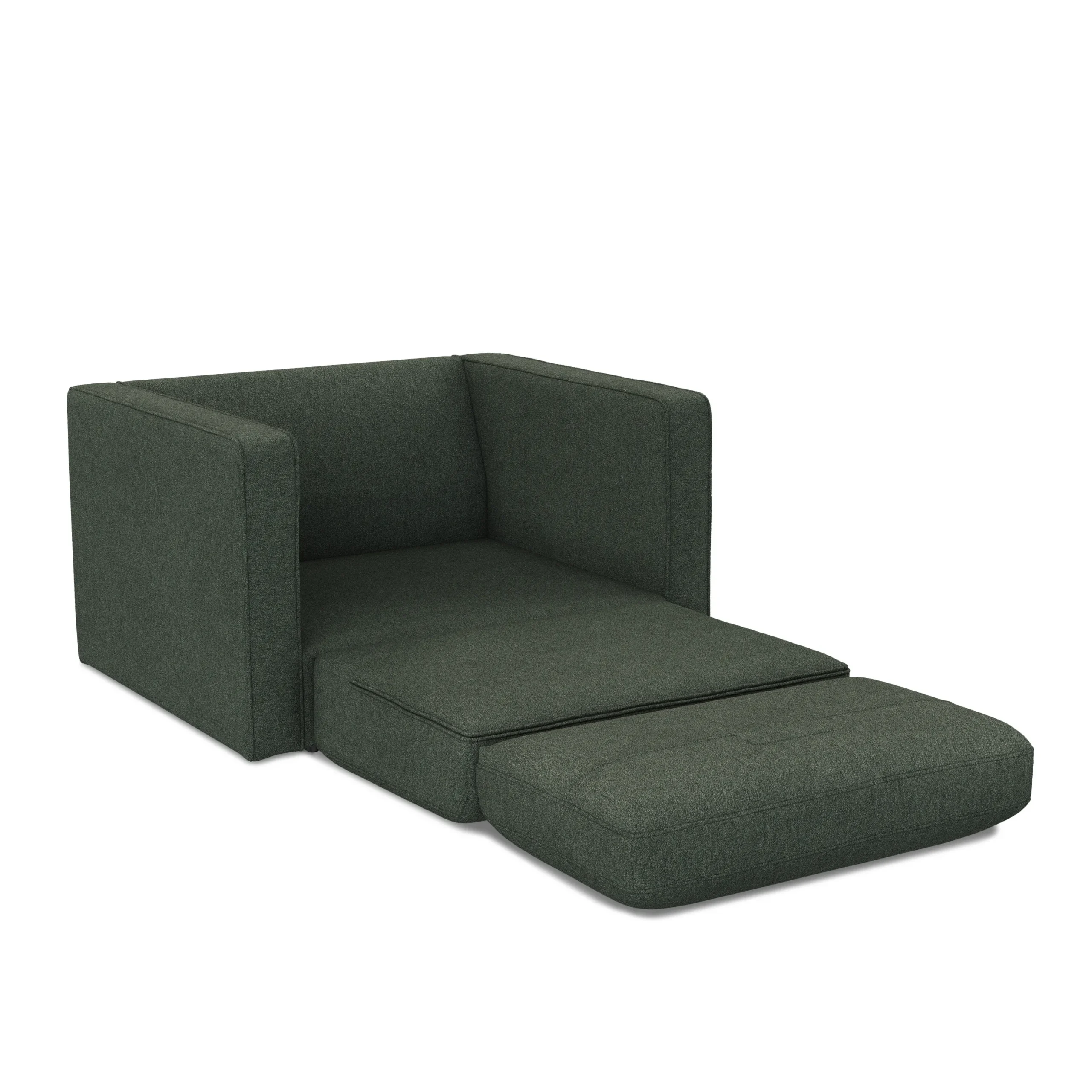 Sven 45.5_ Tufted Sleeper Chair - Green Wool Bouclé - Image 4