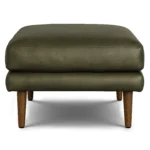 Burrard 29_ Leather Ottoman - Charme Green