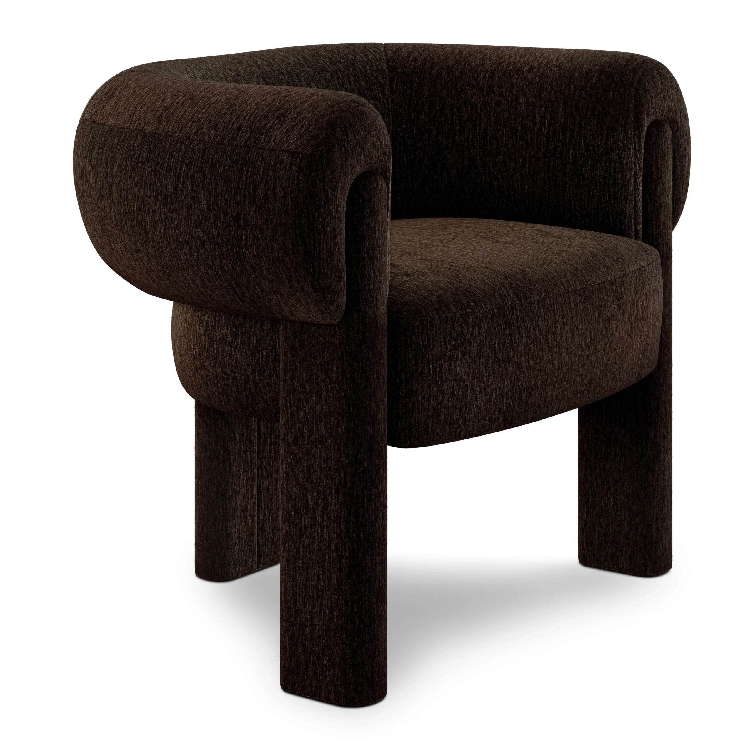 Everse 33.5_ Velvet Lounge Chair - Melange Espresso - Image 6