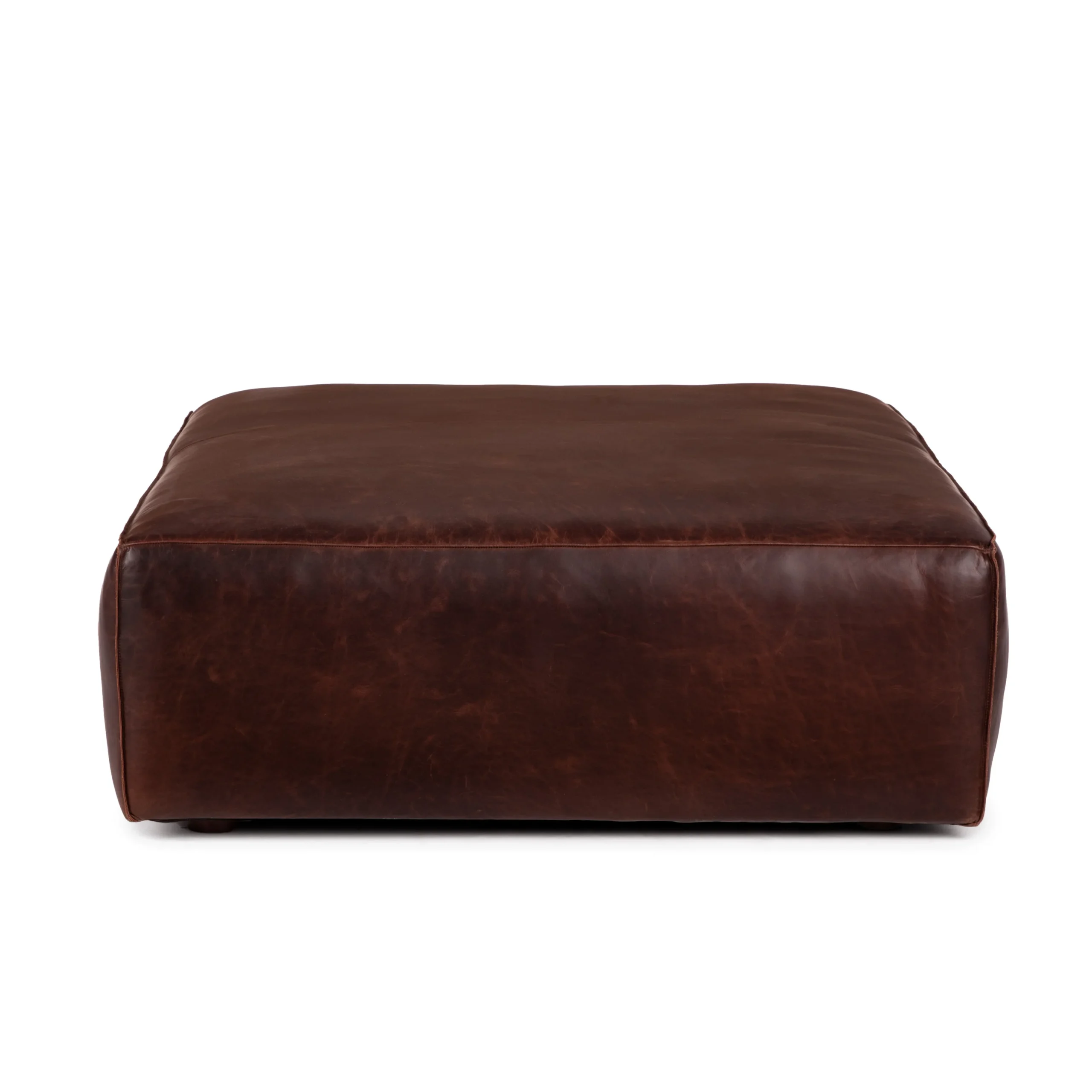 Cigar 47_ Leather Ottoman - Indiana Brown - Image 6