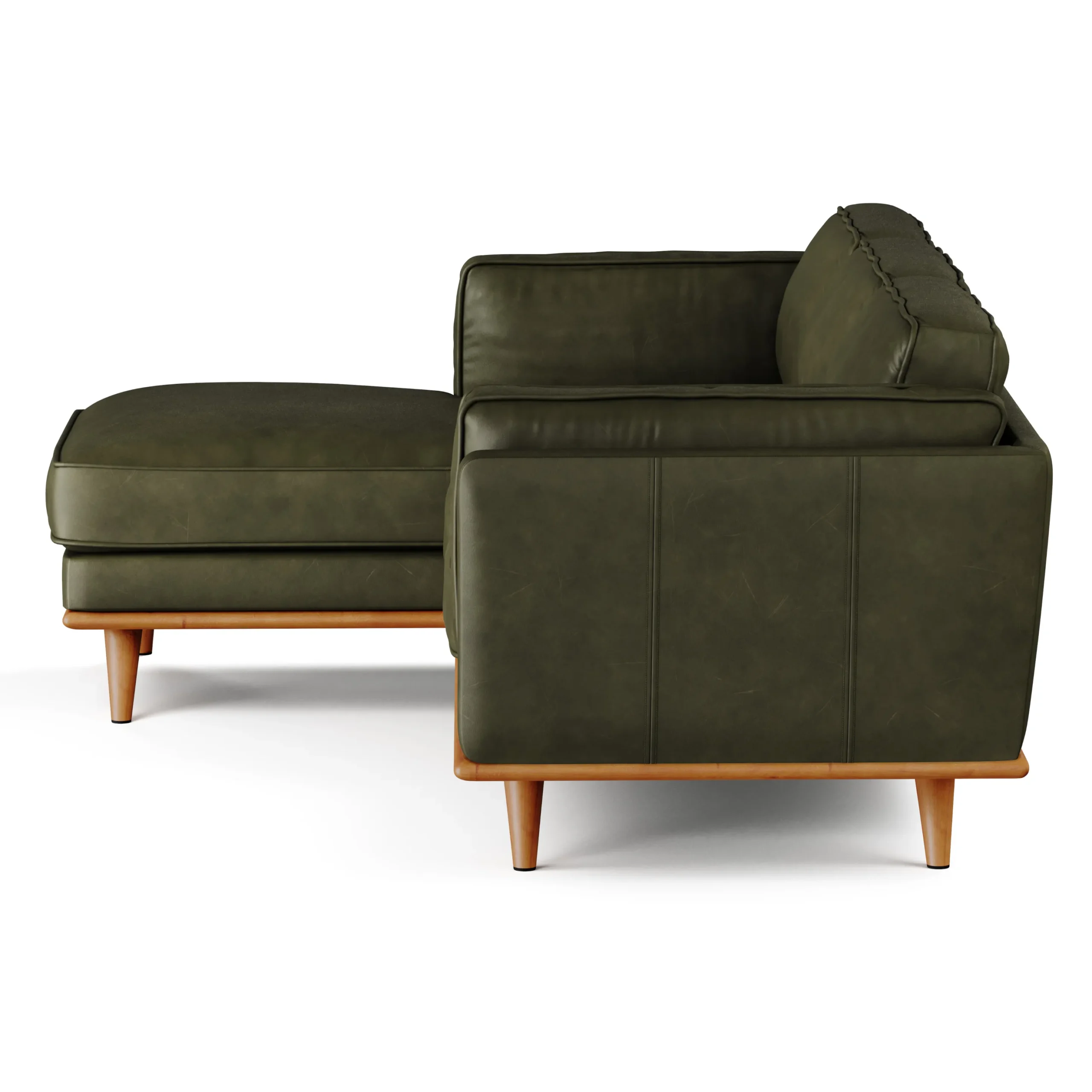 Timber 93_ Leather Left Sectional - Charme Green - Image 4