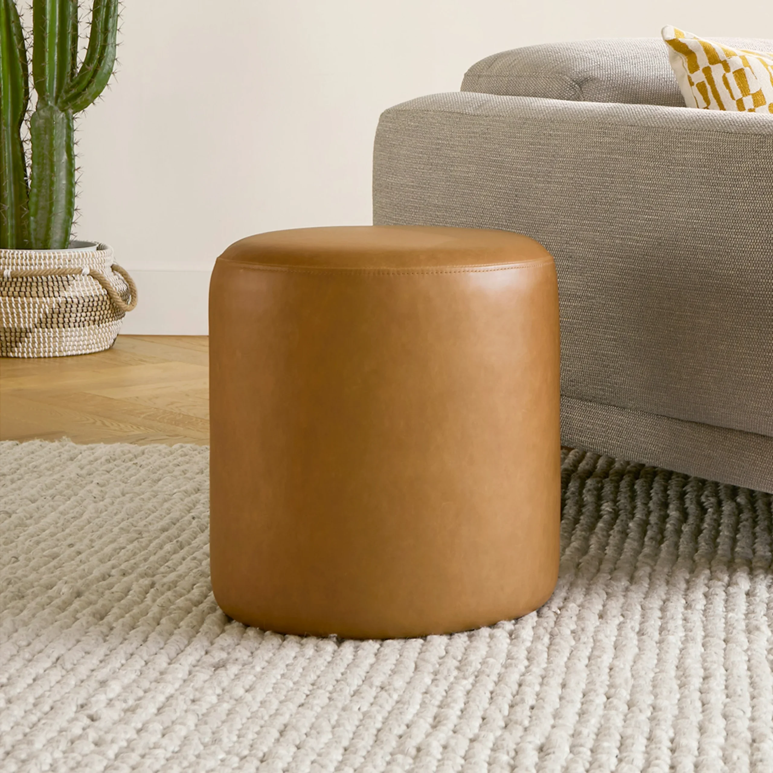 Cilo 16_ Leather Ottoman - Charme Tan - Image 8
