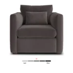 Marina 38_ Velvet Lounge Chair - Hale Warm Gray