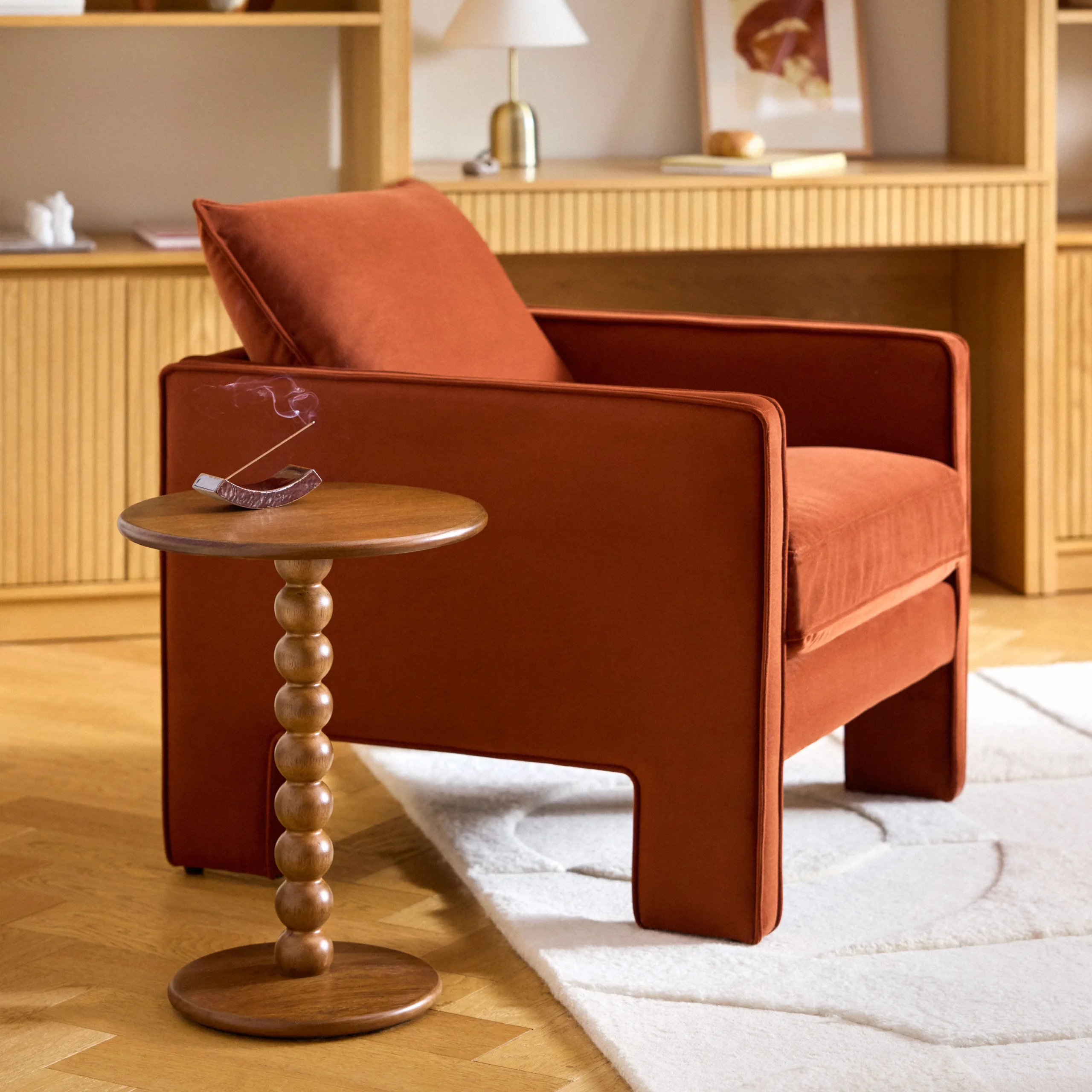 Oren 29.5_ Velvet Lounge Chair - Hale Rust - Image 11