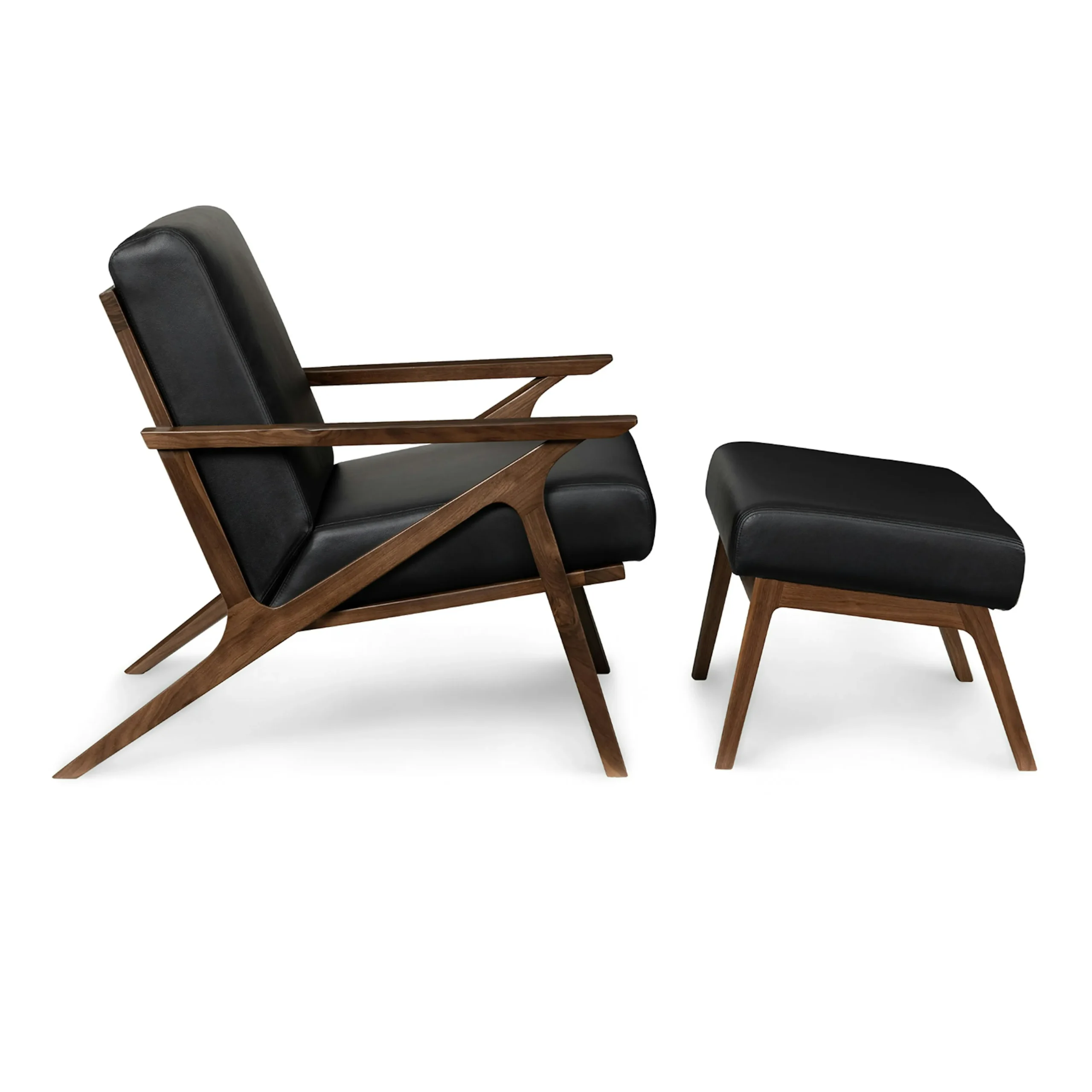 Otio 26_ Leather Lounge Set - Walnut and Black - Image 13