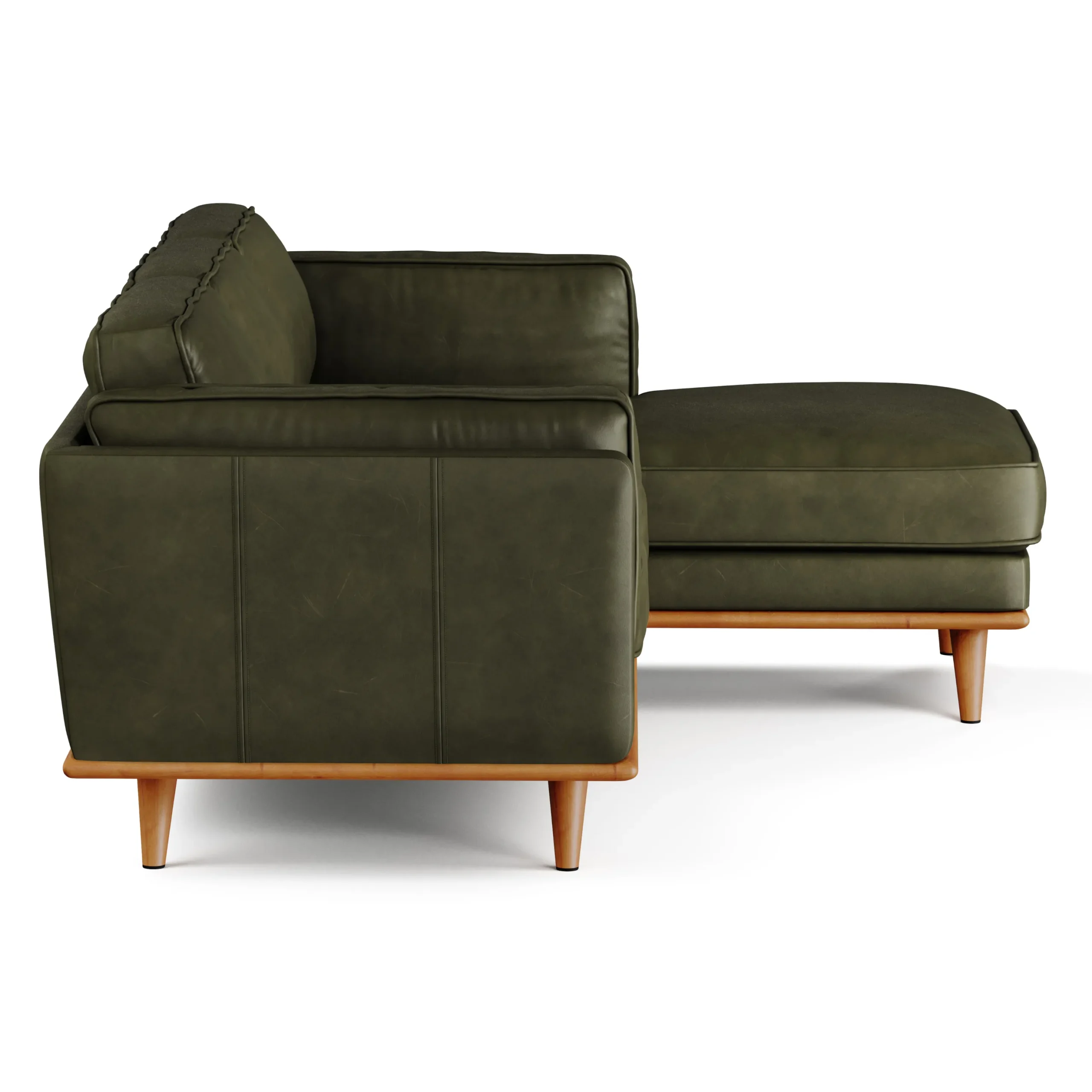 Timber 93_ Leather Right Sectional - Charme Green - Image 4