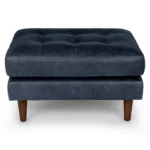 Sven 30_ Leather Ottoman - Oxford Blue