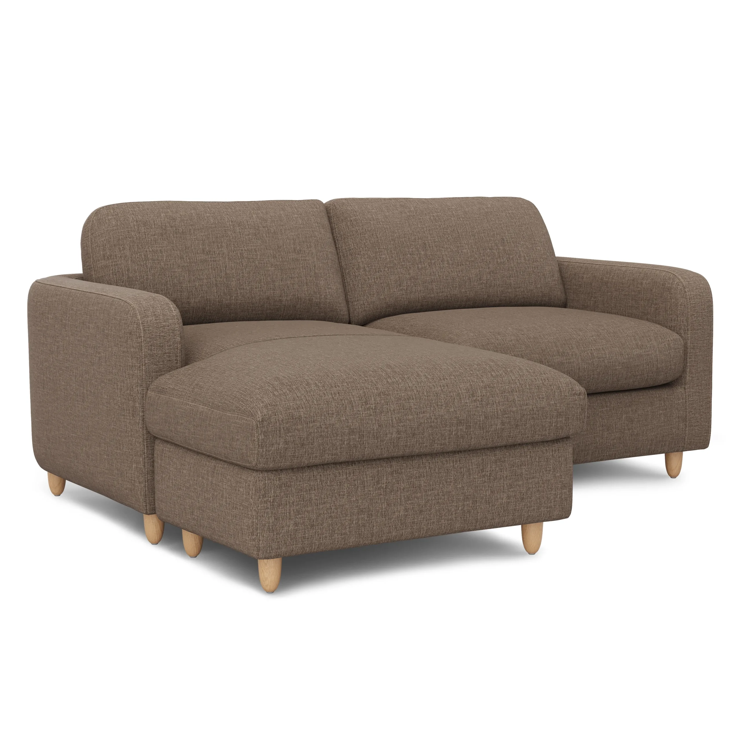 Vati 80_ Left Storage Sectional - Natural Oak and Buckler Brown - Image 4