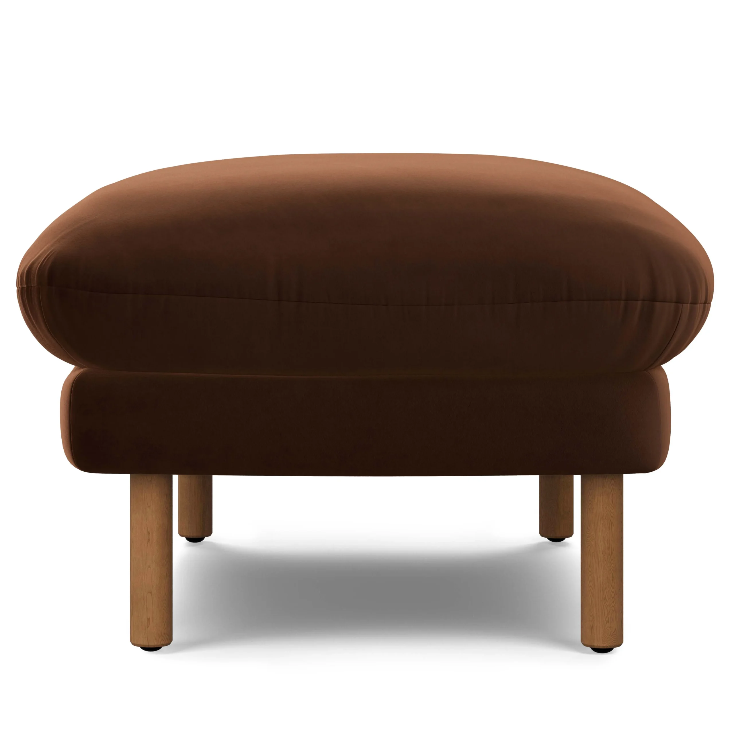 Sanders 35.5_ Velvet Ottoman - Plush Pacific Brown - Image 4